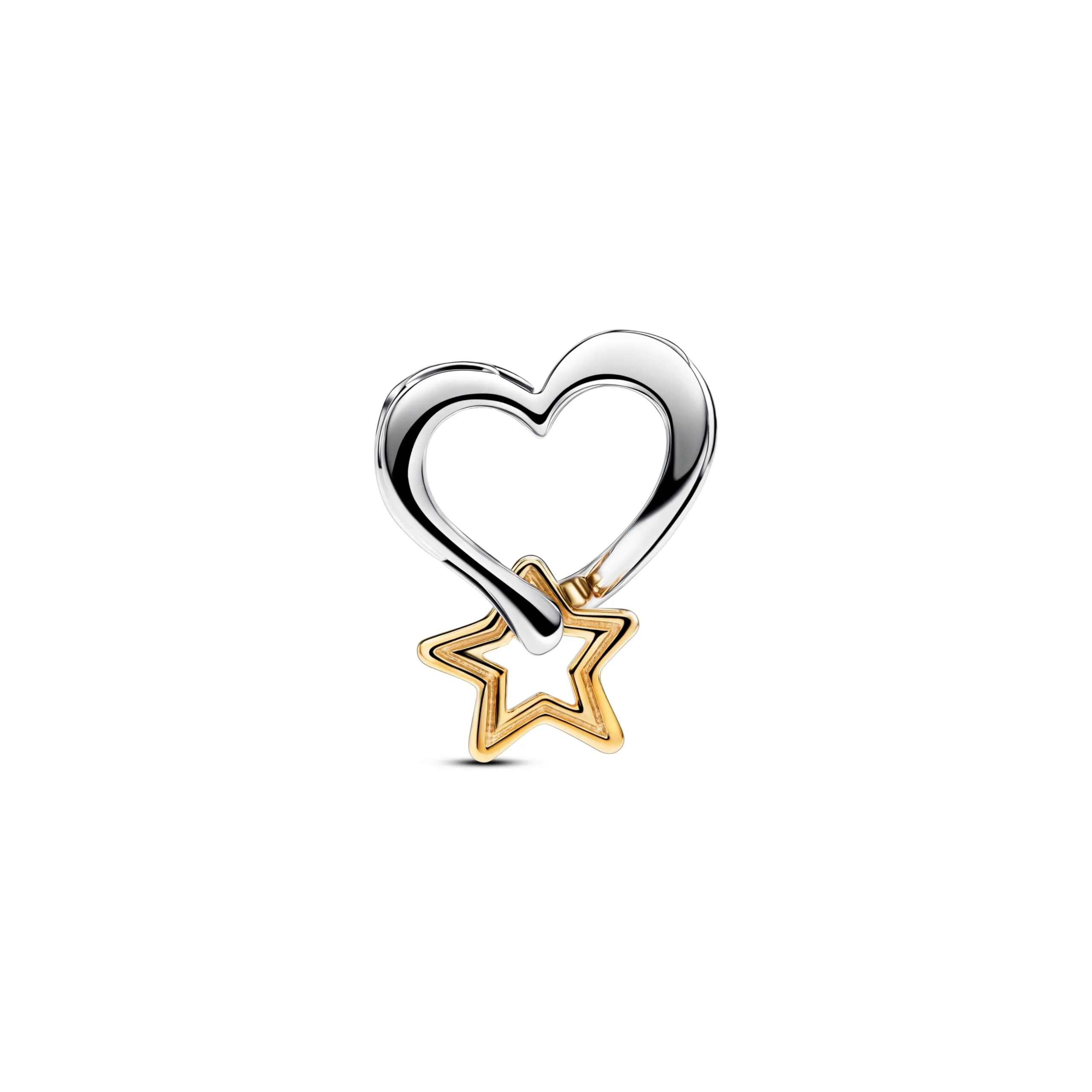 Pandora Moments Lucky Star & Heart Charm in Sterling Silver and Gold Plated Metal, 763513C00 - immagine 3