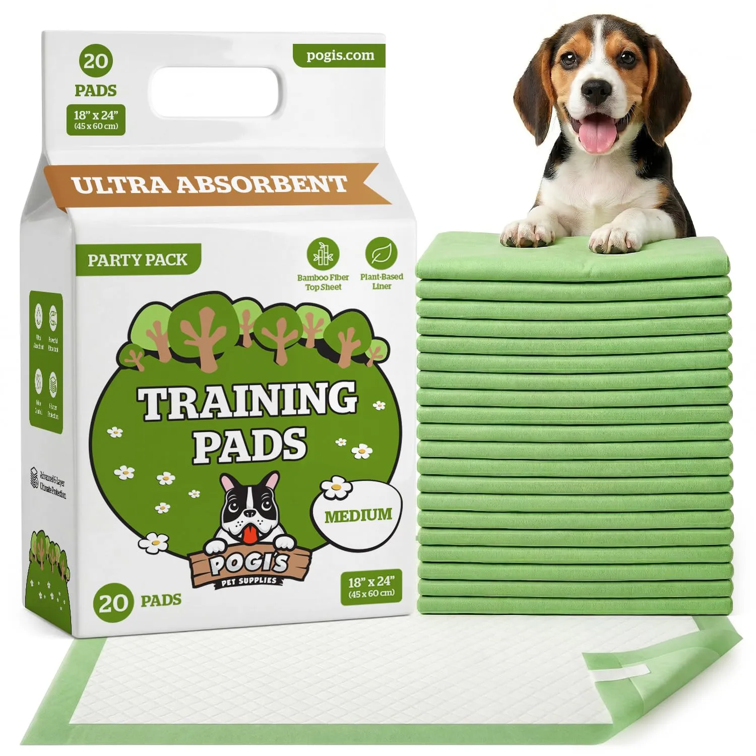 Pogi's Pet Supplies Traversine per cani, 45 x 60 cm, 20 pezzi - immagine 1