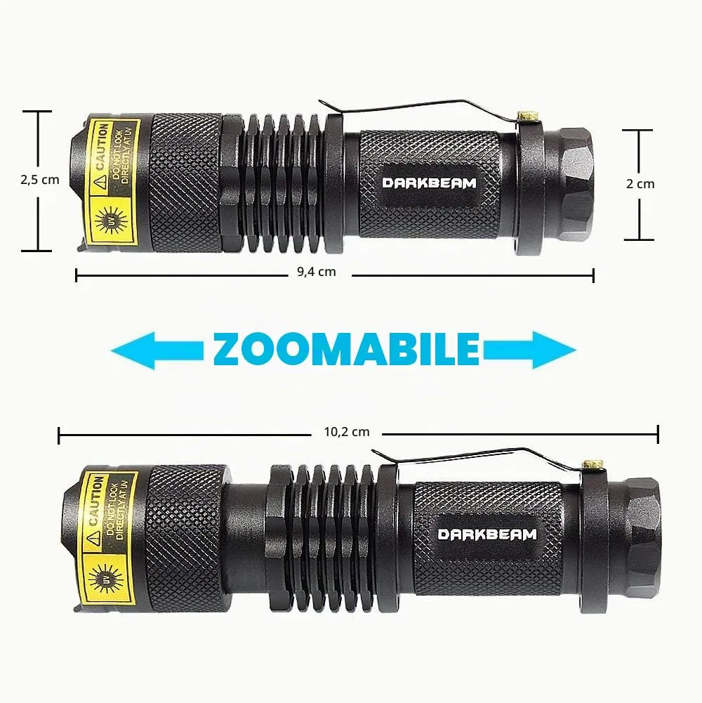 DARKBEAM Torcia UV 395nm LED Lampada di Wood Portatile - immagine 4