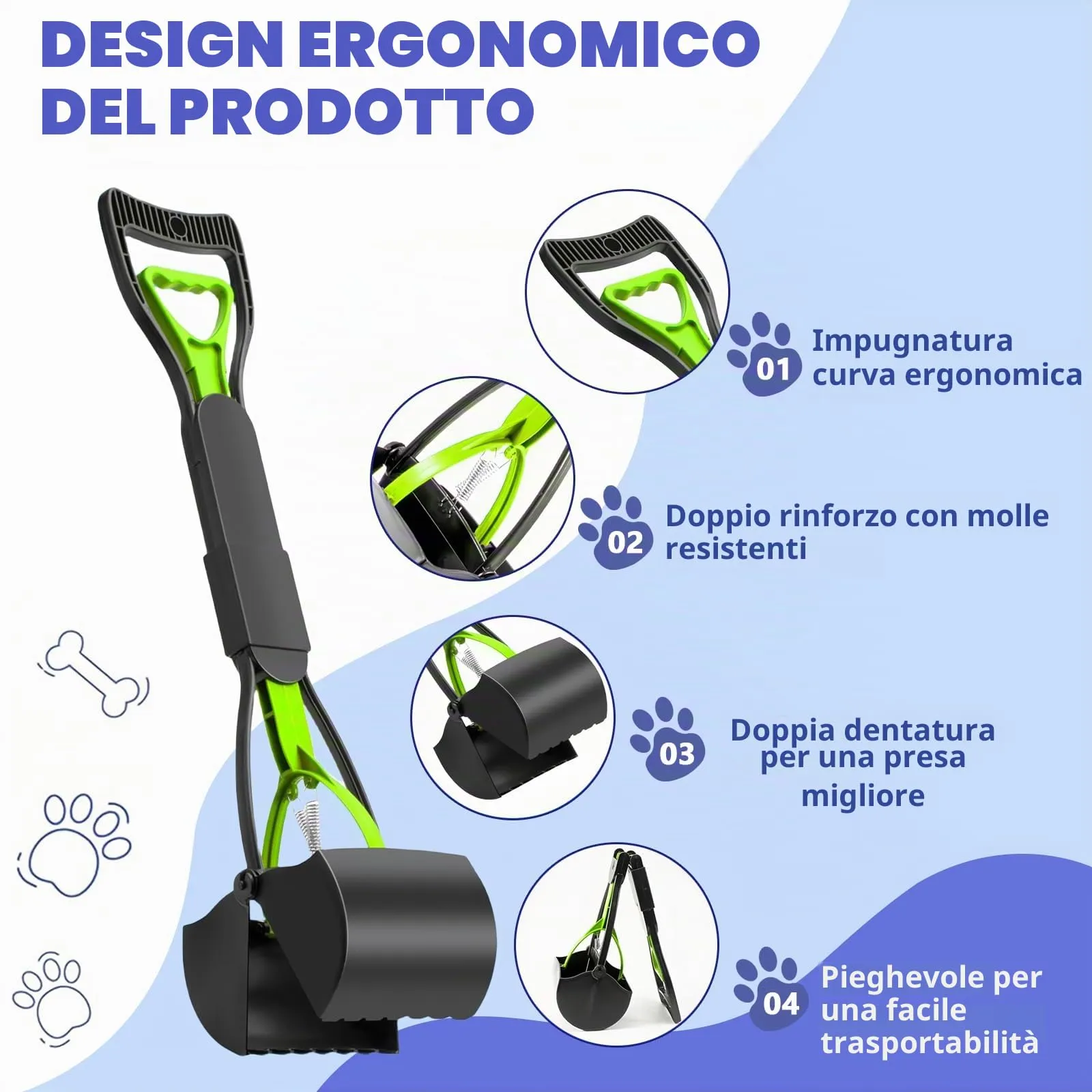 JOZMMZEOOA Raccogli Cacca Cane con Paletta e Sacchetti - immagine 3