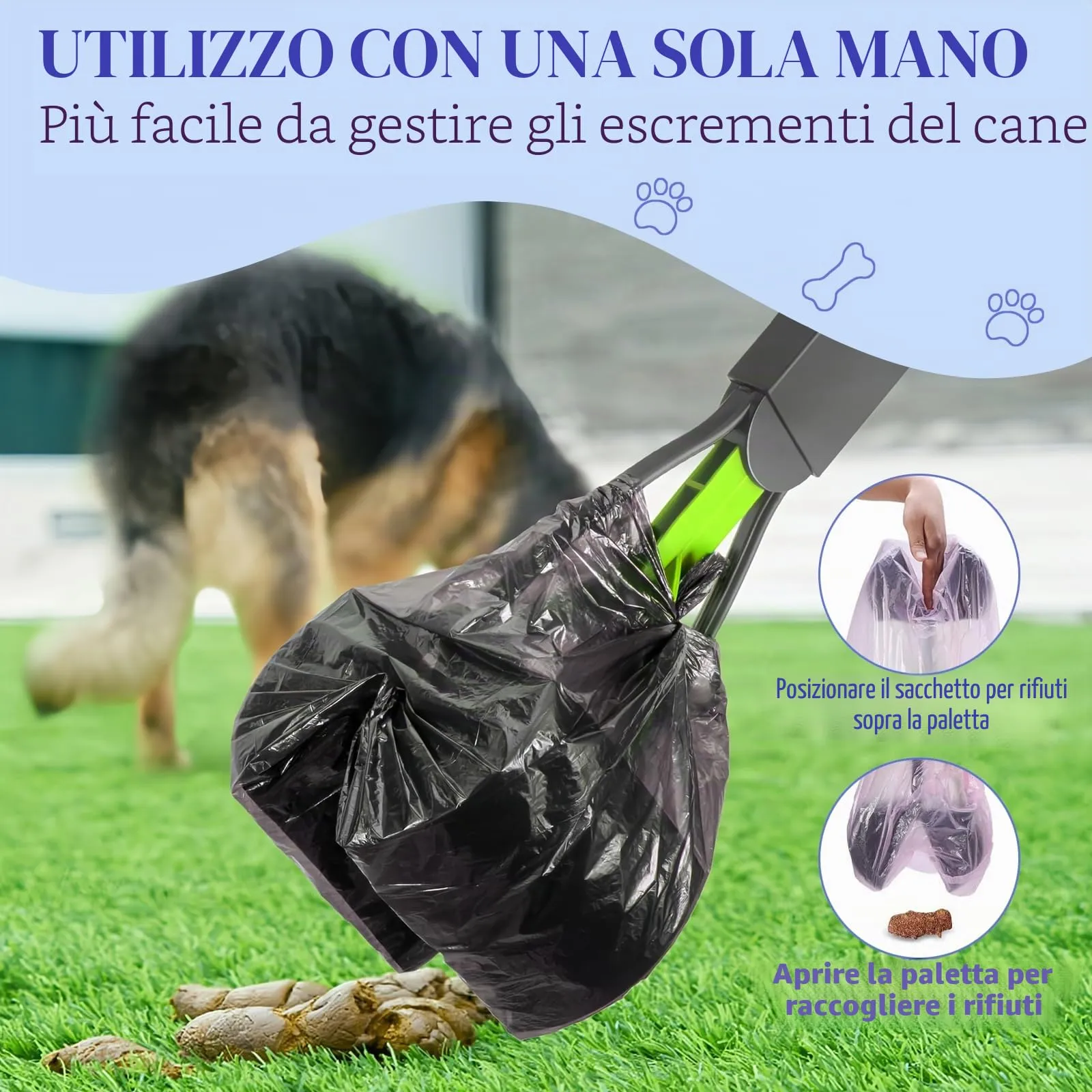 JOZMMZEOOA Raccogli Cacca Cane con Paletta e Sacchetti - immagine 5