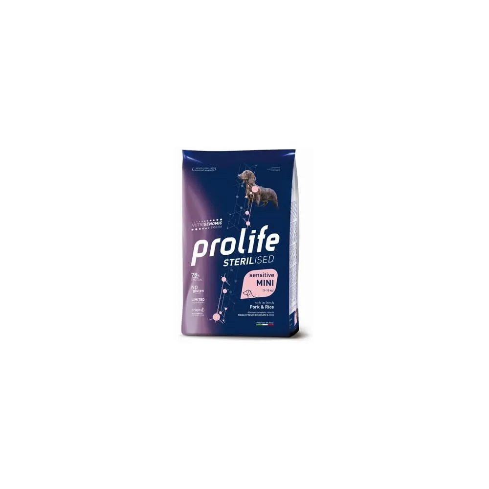 Prolife Sterilised Sensitive Pork & Rice Adult Mini 7kg - immagine 1