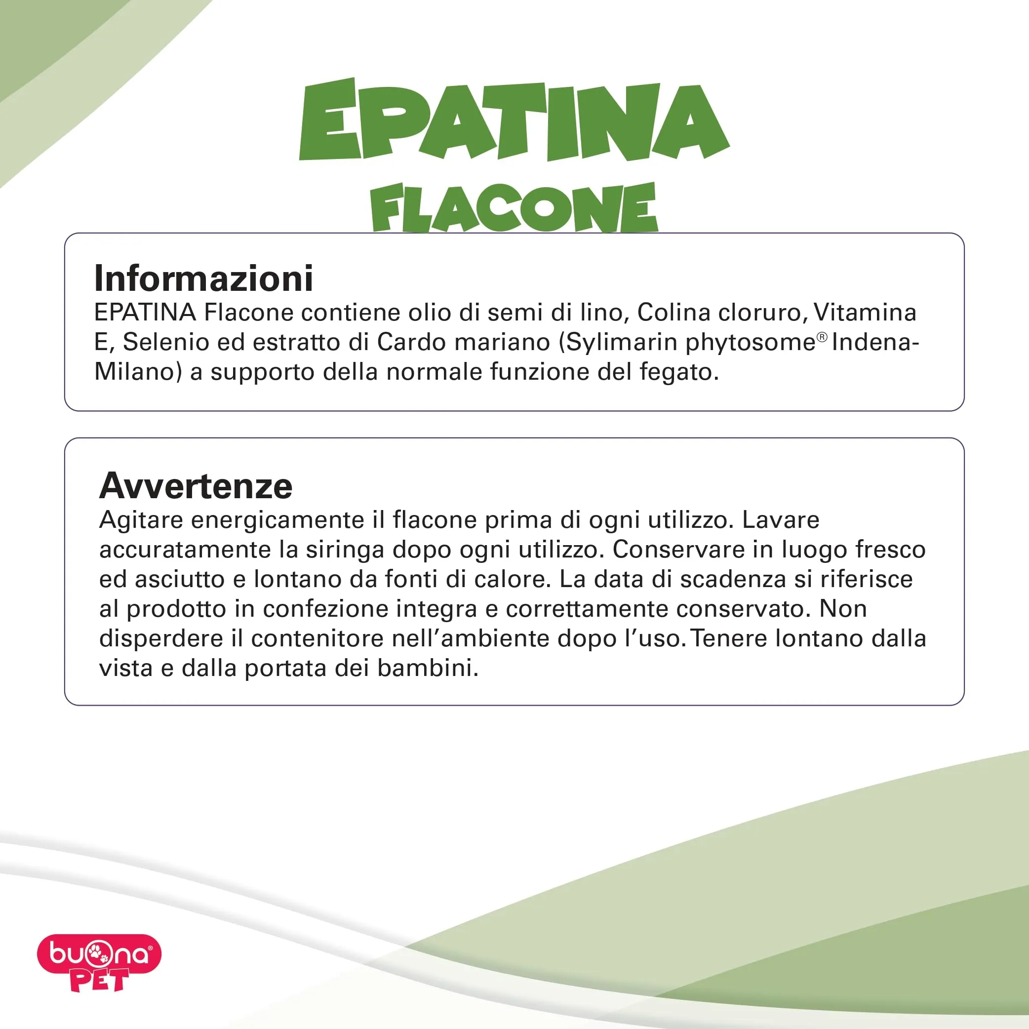 Buona Pet Epatina Flacone per Cani e Gatti 60 g con Siringa - immagine 7