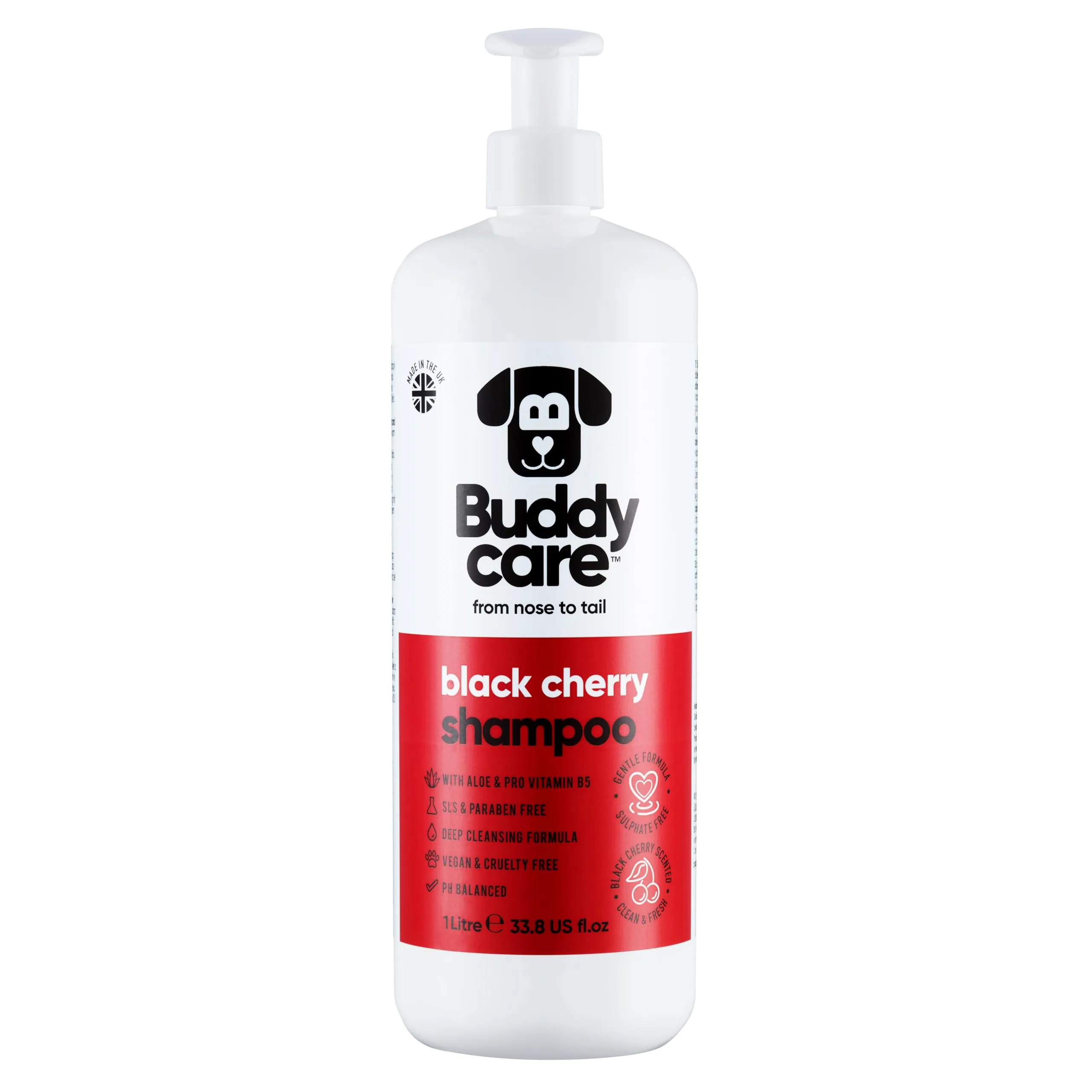 Buddycare Shampoo per Cani alla Ciliegia Nera con Aloe Vera e Pro-vitamina B5, 1L - immagine 1