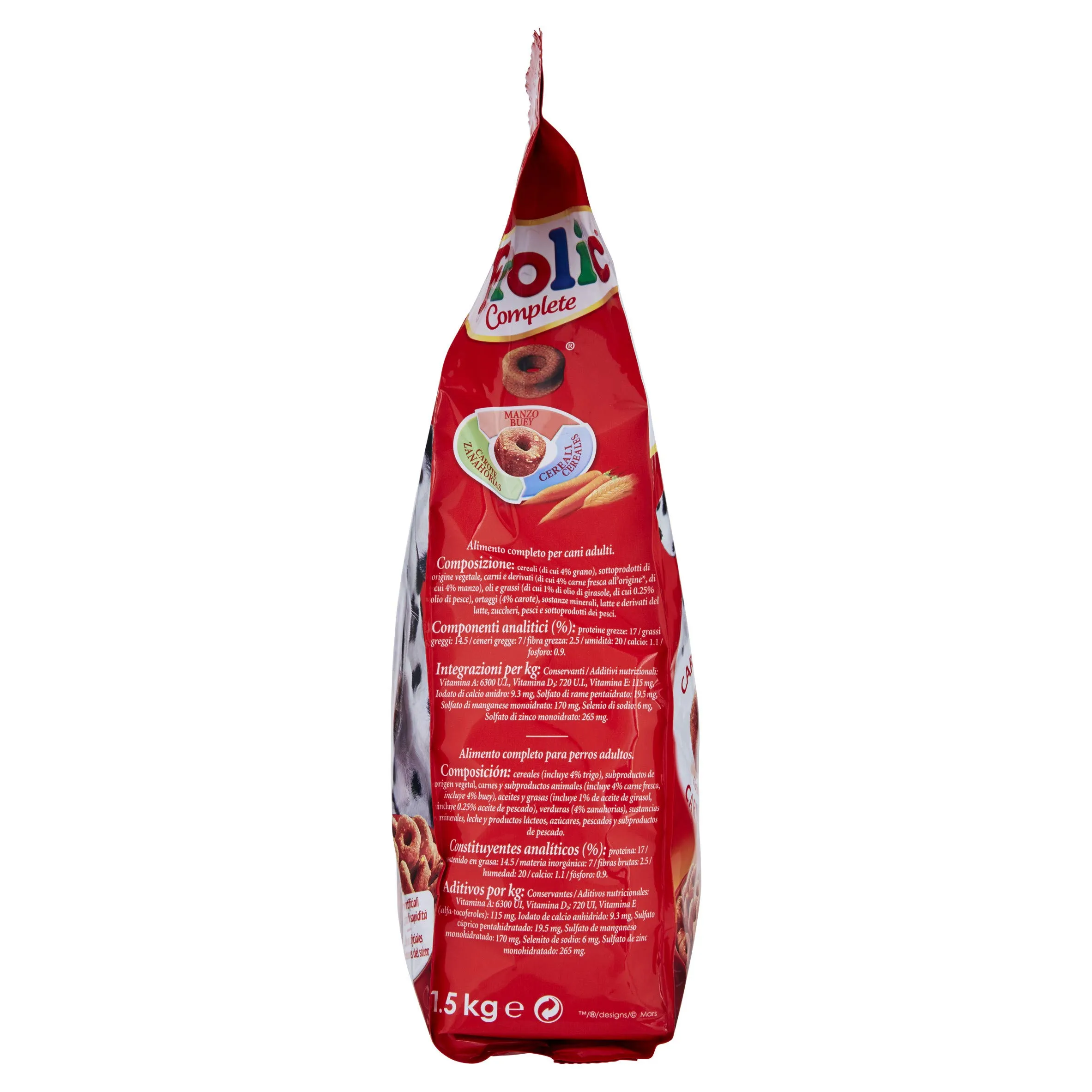 Frolic Complete Cibo per Cane con Manzo, Carote e Cereali 1,5 kg - 5 Sacchi - immagine 3