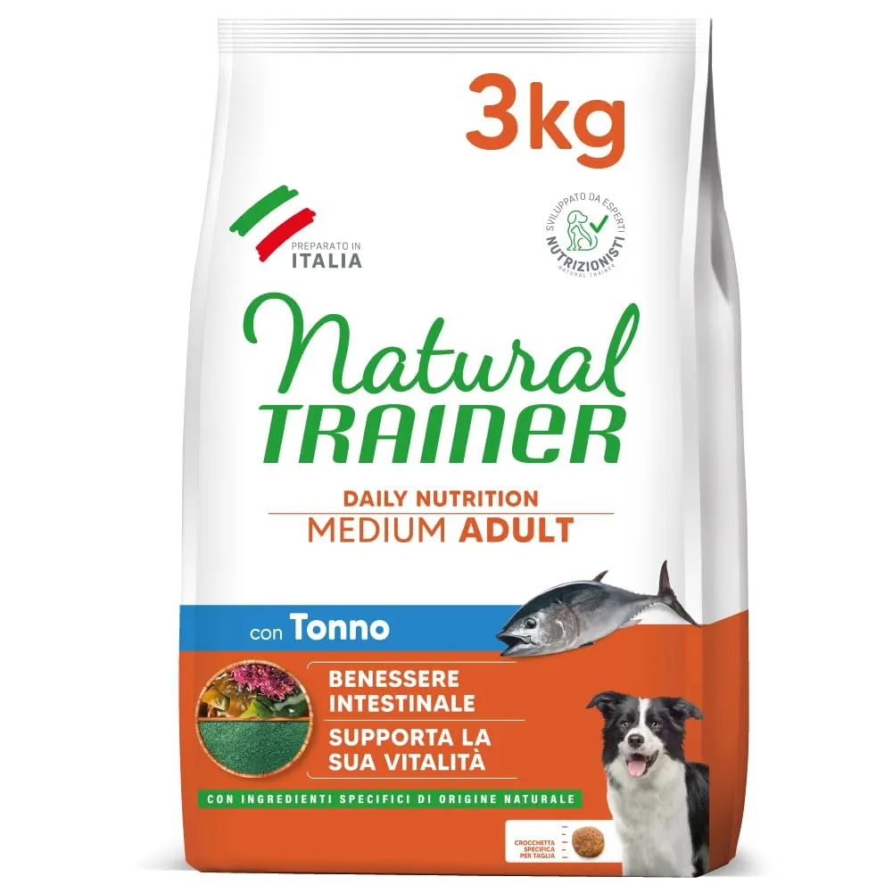 Trainer Natural Cibo per Cani Medium Adult Tonno, 3 kg - immagine 1