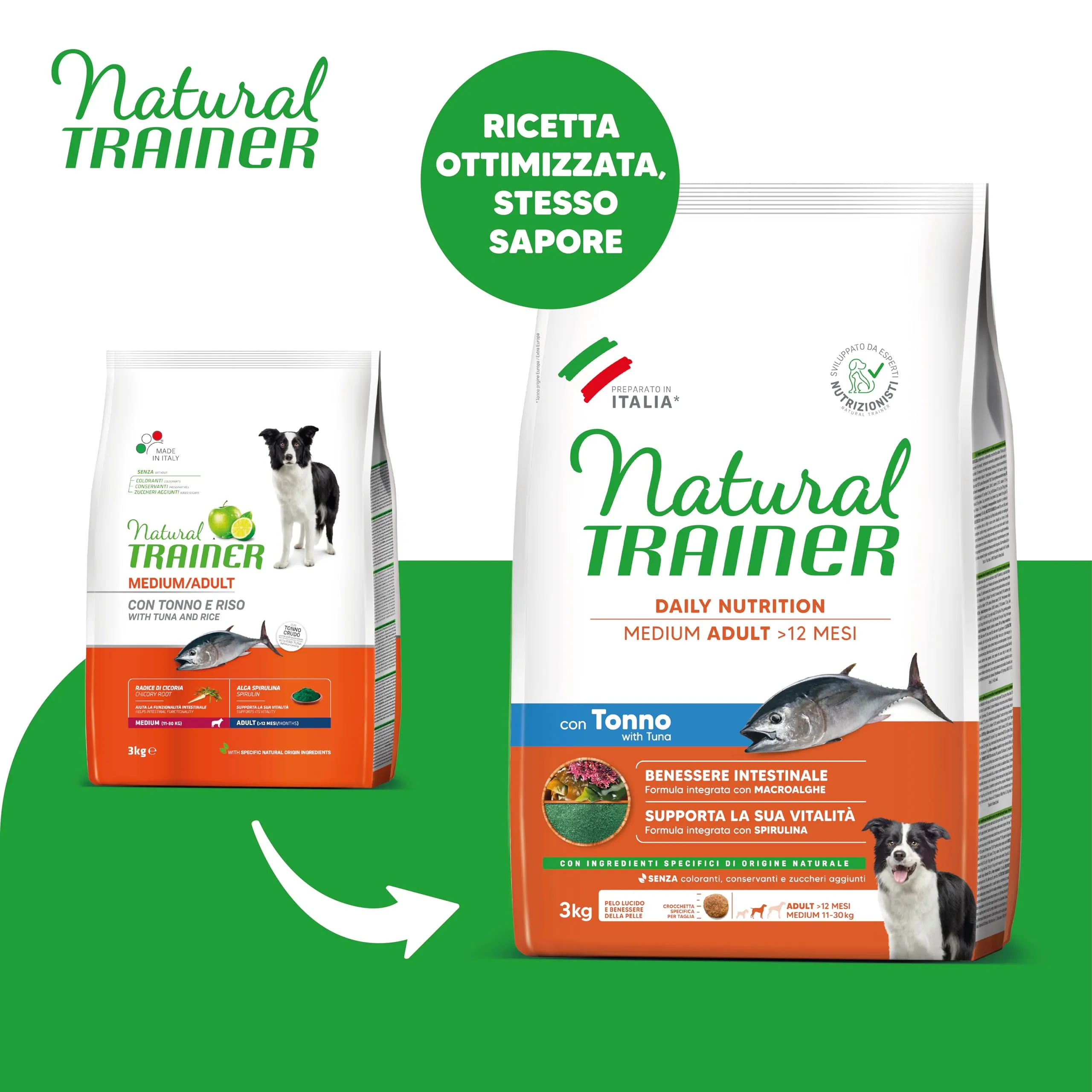 Trainer Natural Cibo per Cani Medium Adult Tonno, 3 kg - immagine 2