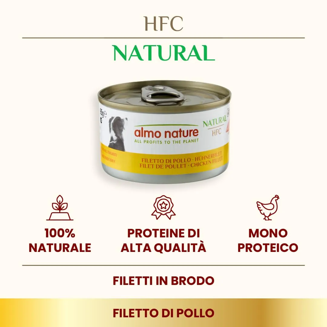 Almo Nature HFC Natural Alimento Umido per Cani Filetto di Pollo 2.28 kg (24 x 95 g) - immagine 2