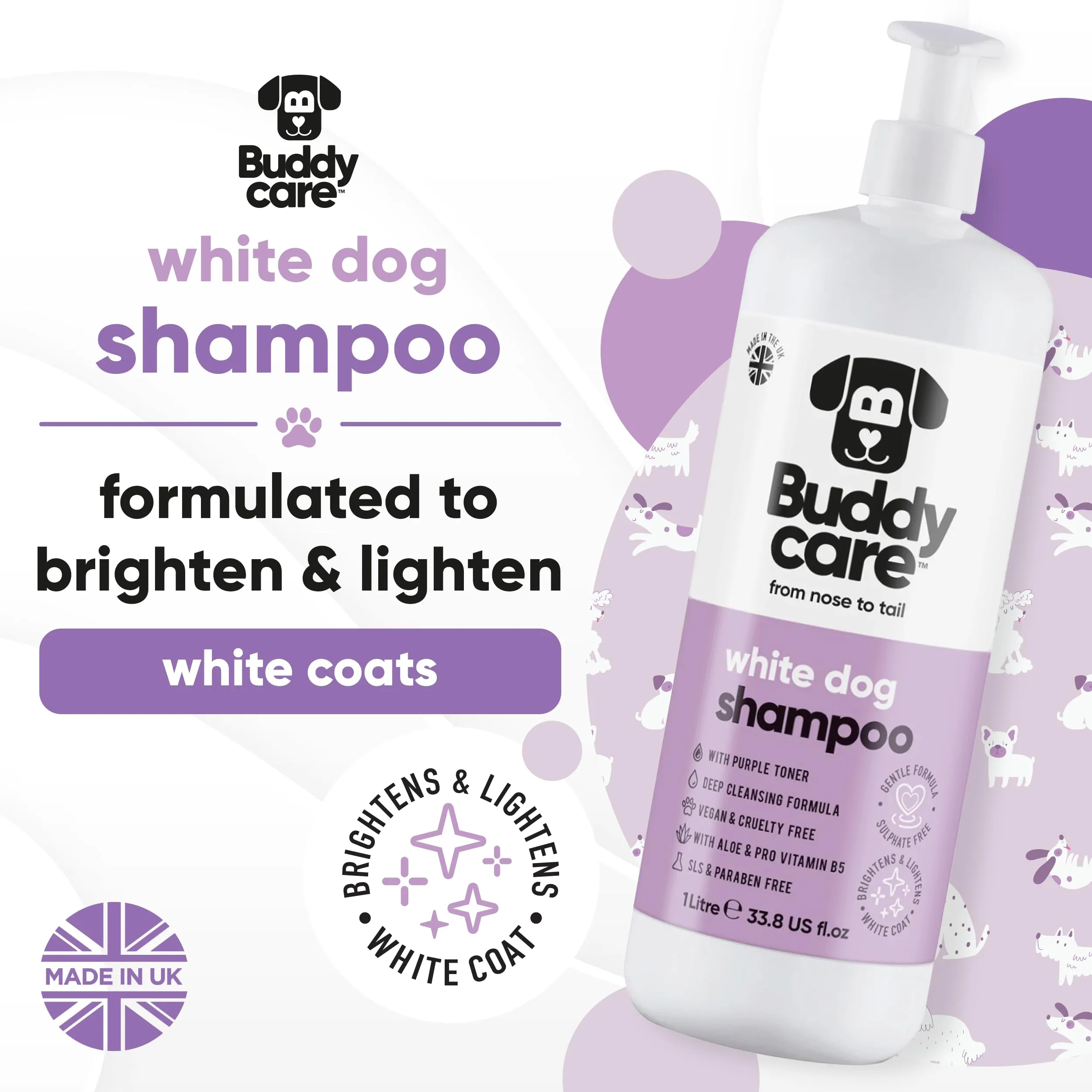 Buddycare Shampoo per cani bianchi, 1000 ml - immagine 2