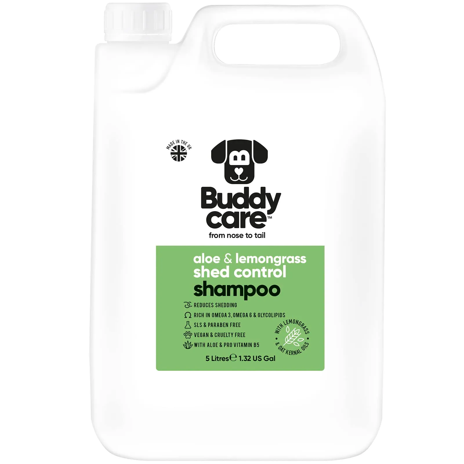 Buddycare Shampoo Shed Control per cani con Aloe Vera, Citronella e Pro Vitamina B5, 5L - immagine 1