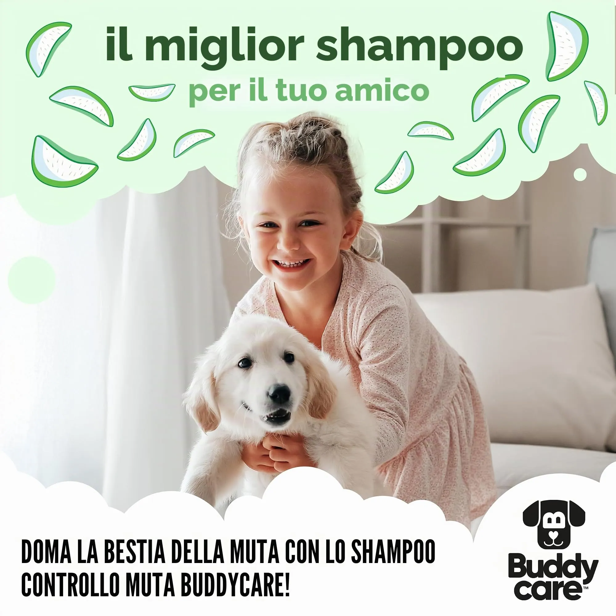Buddycare Shampoo Shed Control per cani con Aloe Vera, Citronella e Pro Vitamina B5, 5L - immagine 7