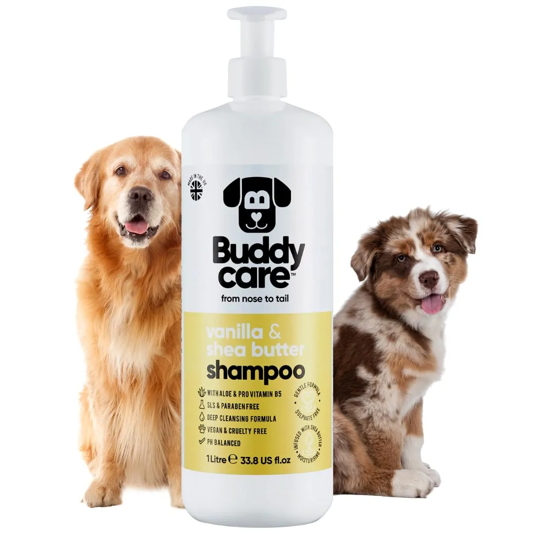 Buddycare Shampoo per Cani alla Vaniglia e Burro di Karité con Aloe Vera e Pro-vitamina B5, 1000 ml - immagine 1