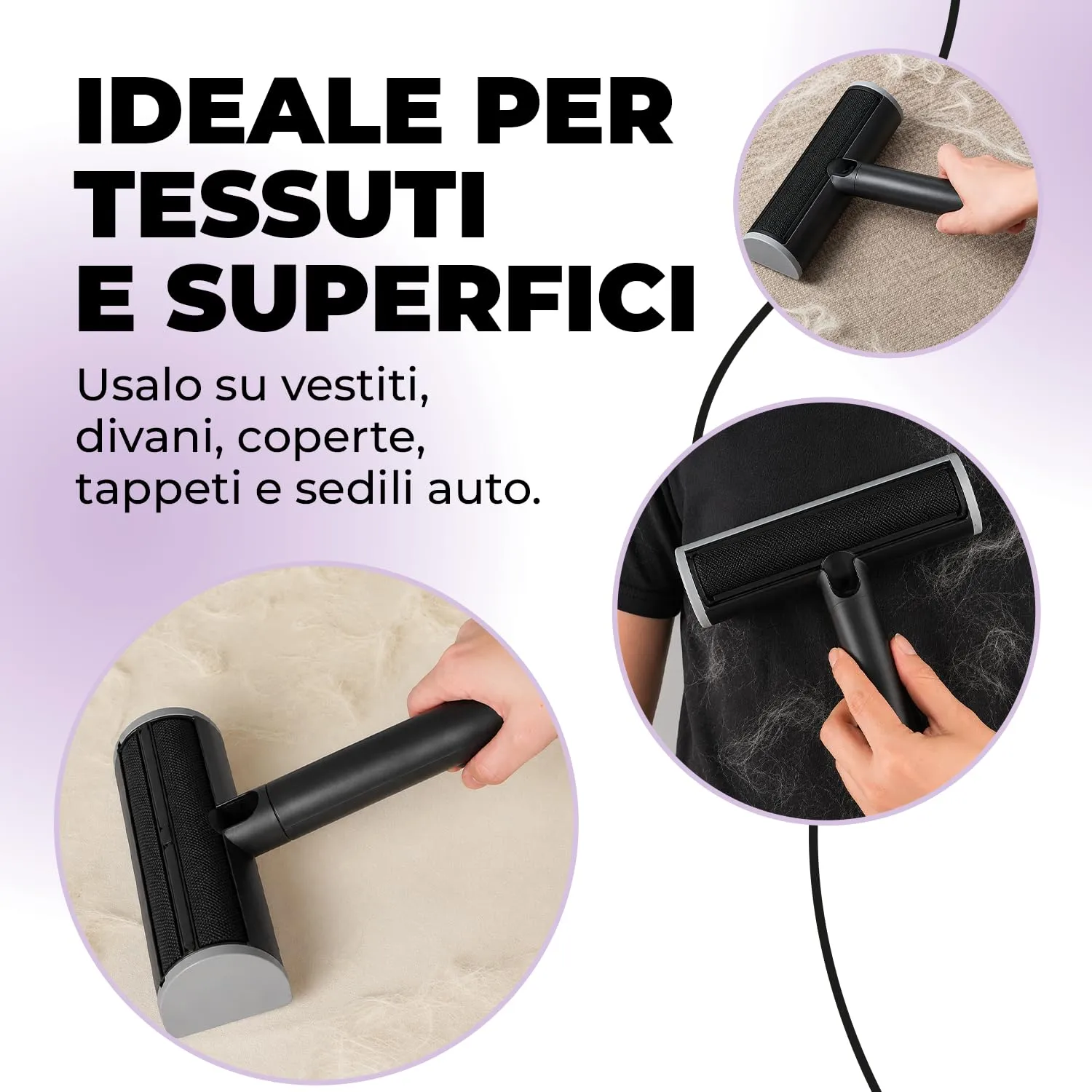 ErrecHome Furry Rimuovi Peli Elettrostatico per Tessuti e Superfici - immagine 3