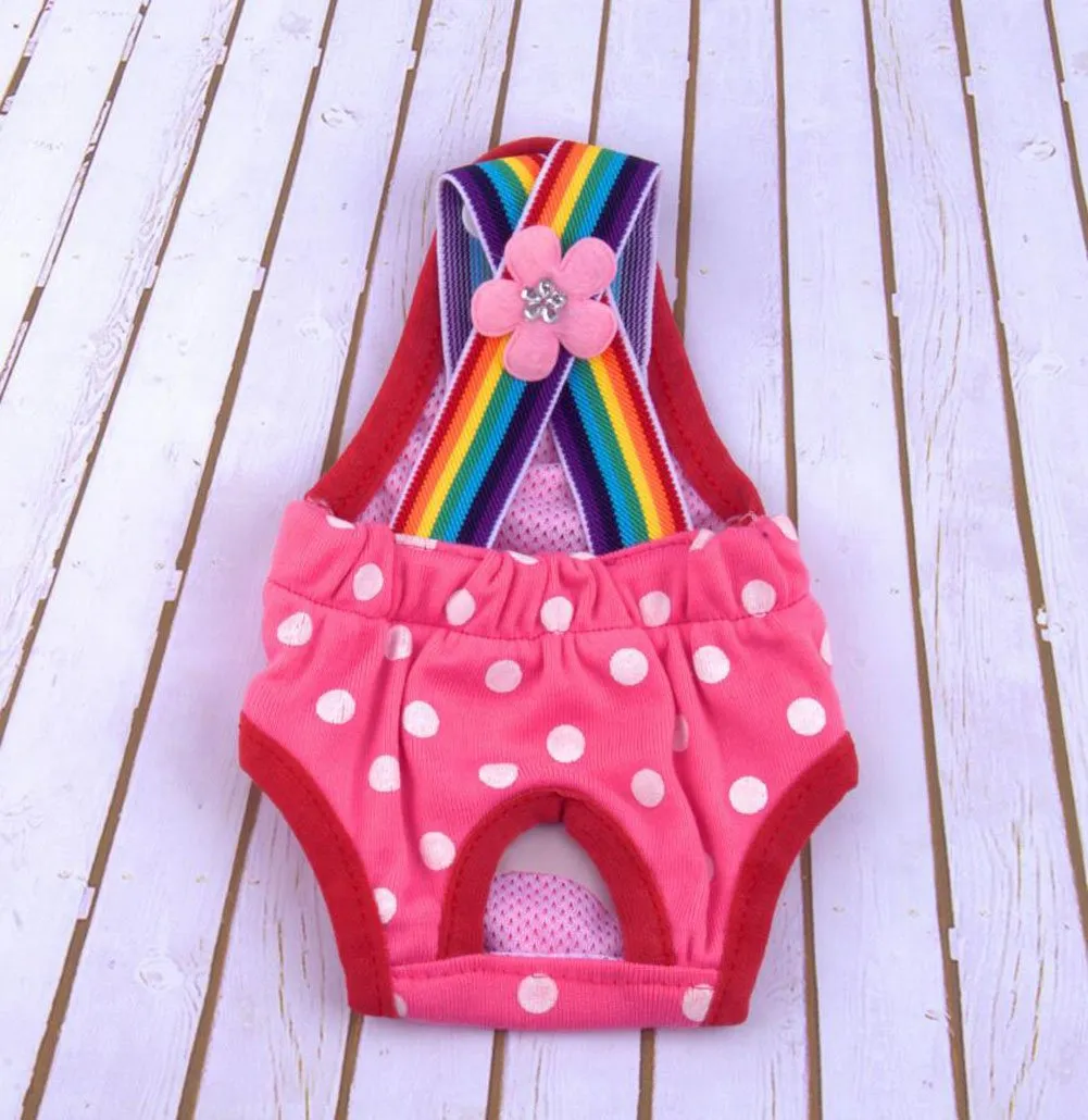 Diyafas Puntino Pantaloni Igienici per Cani di Piccola Taglia, Rosso, Taglia M (XS) - immagine 2