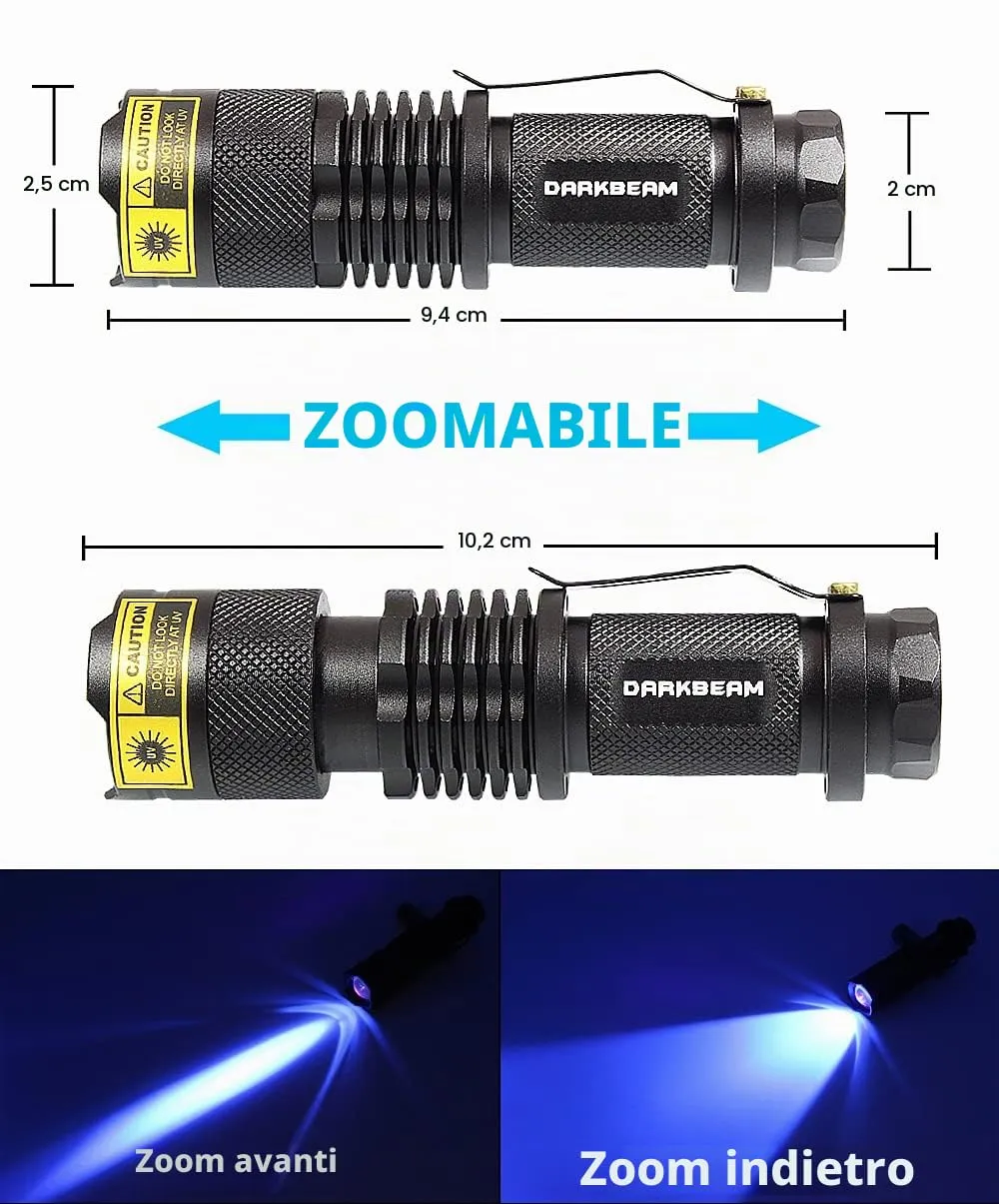 DARKBEAM Torcia UV LED 365nm SK68, Lampada di Wood Portatile (2 Pezzi) - immagine 6
