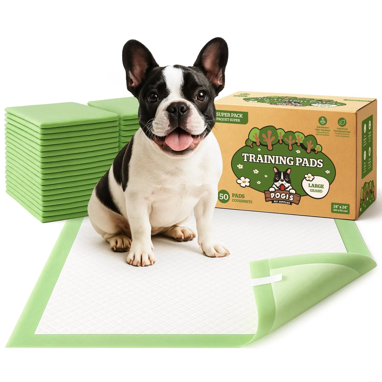 Pogi's Pet Supplies Traversine per cani, 60 x 60 cm, 50 pezzi - immagine 1