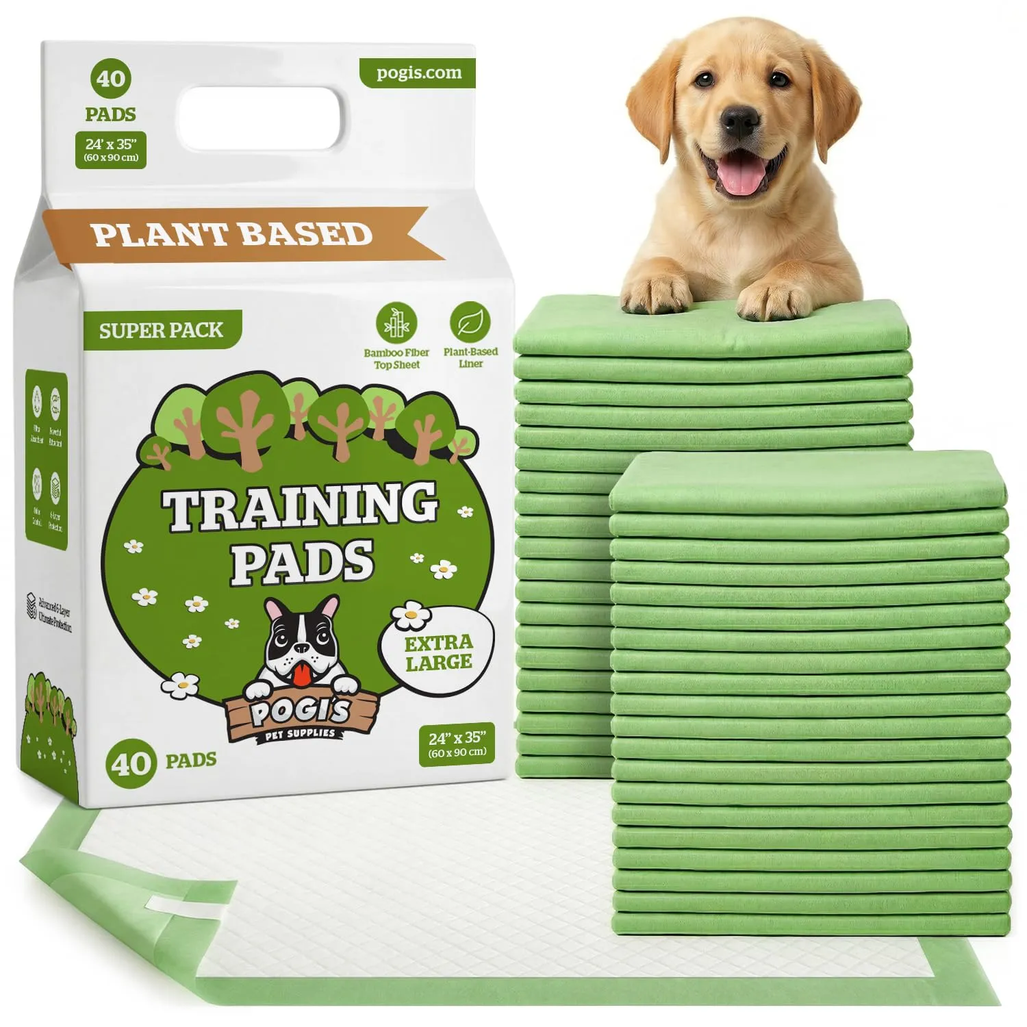 Pogi's Pet Supplies Traversine per cani, 60 x 90 cm, 40 pezzi - immagine 1