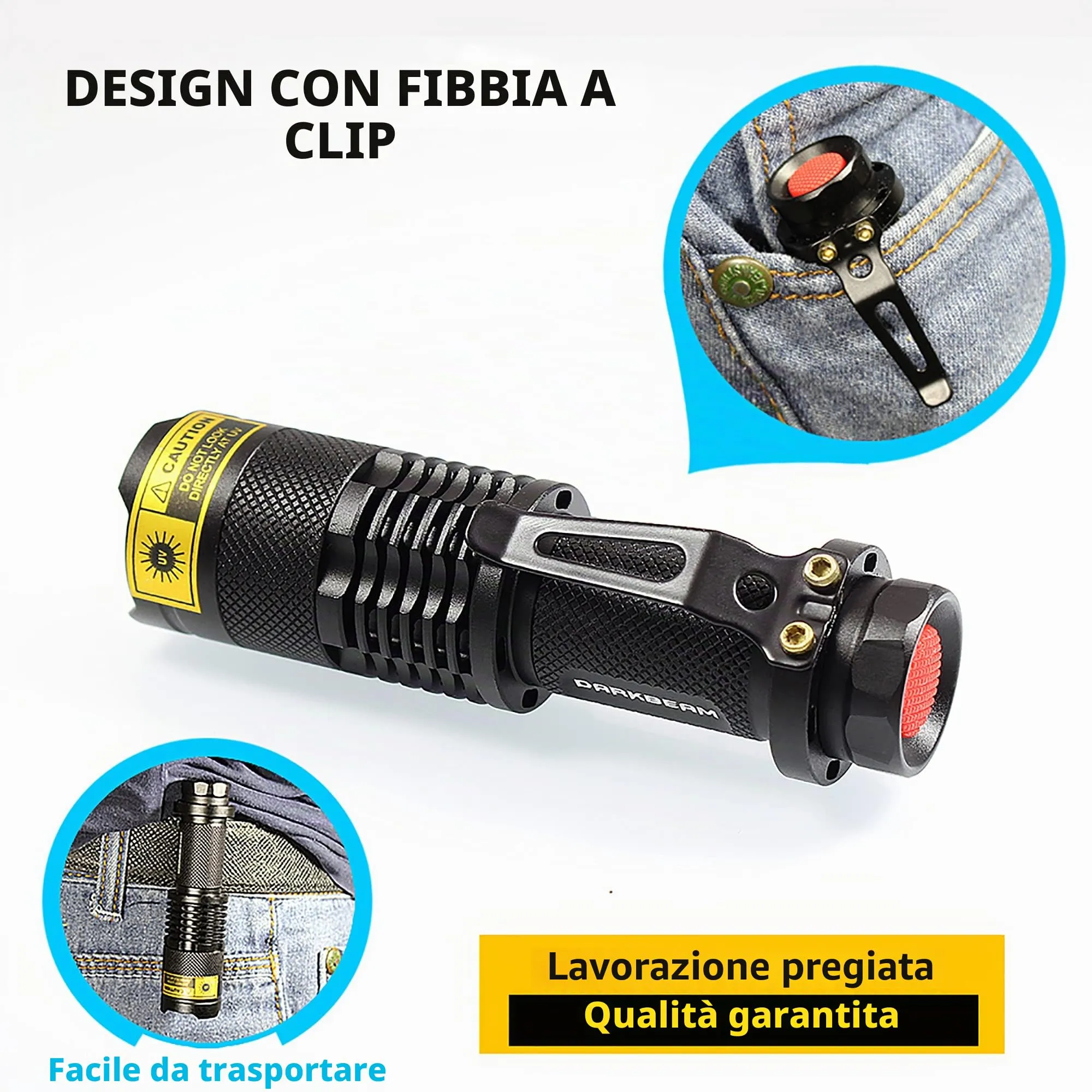 DARKBEAM Torcia UV LED 365nm e 395nm, Lampada di Wood Portatile, SK68 (2 Pezzi) - immagine 8