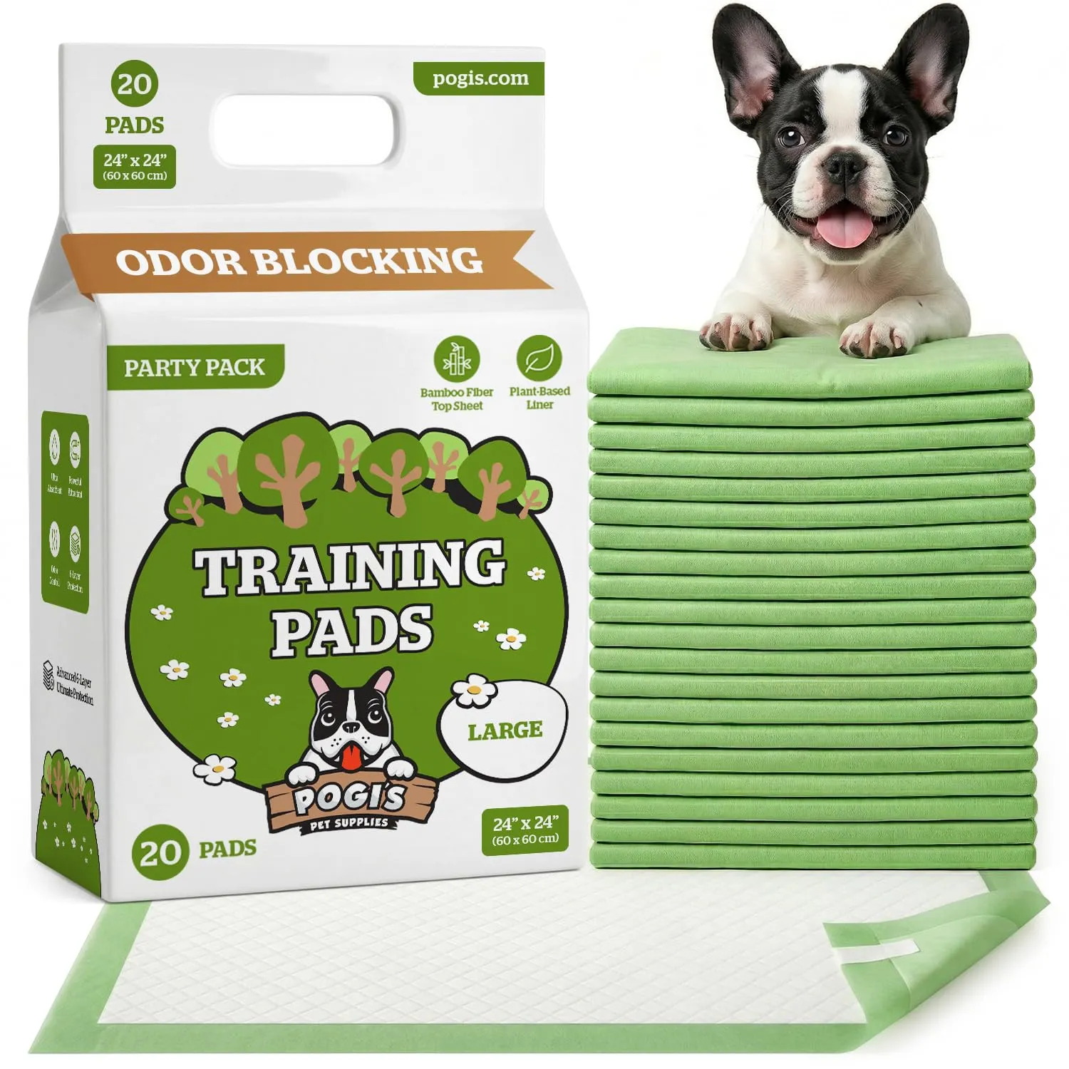 Pogi's Pet Supplies Traversine per cani, 60 x 60 cm, 20 pezzi - immagine 1