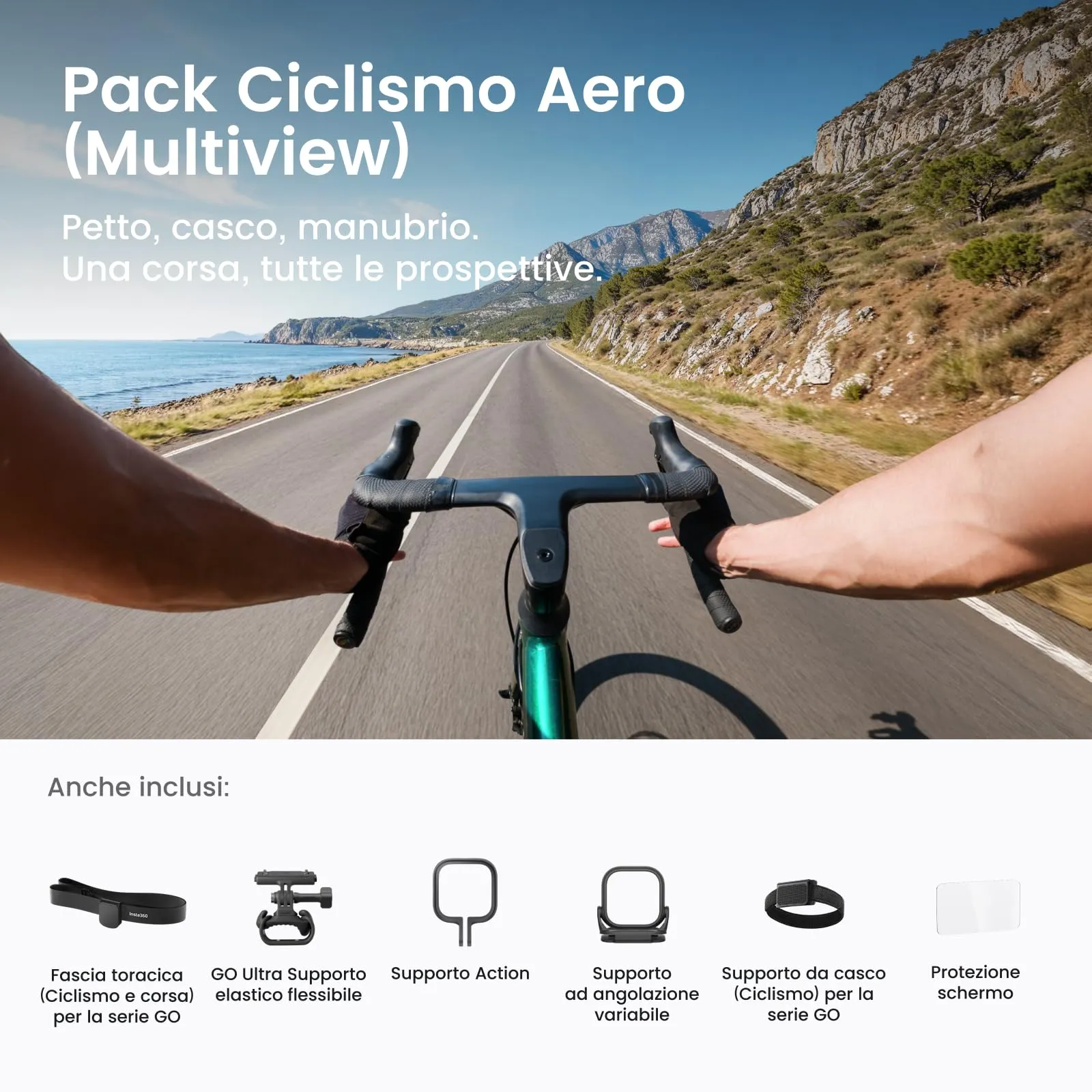 Insta360 GO Ultra Pack Ciclismo Aero Multiview Action Cam 4K - immagine 2