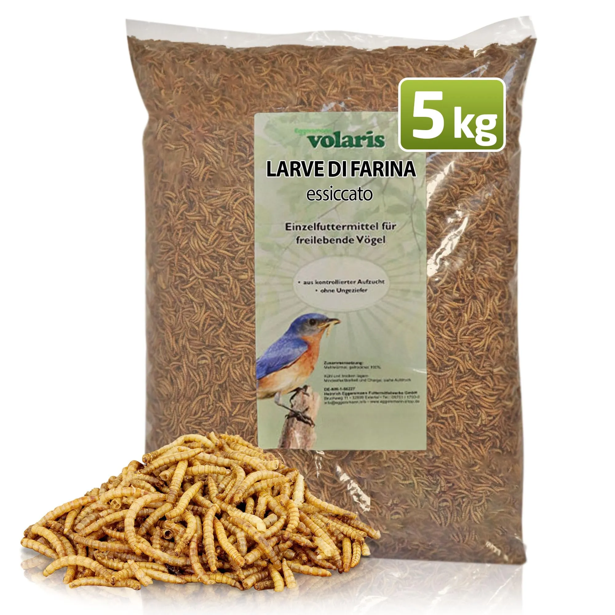 Eggersmann volaris Vermi della farina essiccati 5kg - immagine 1