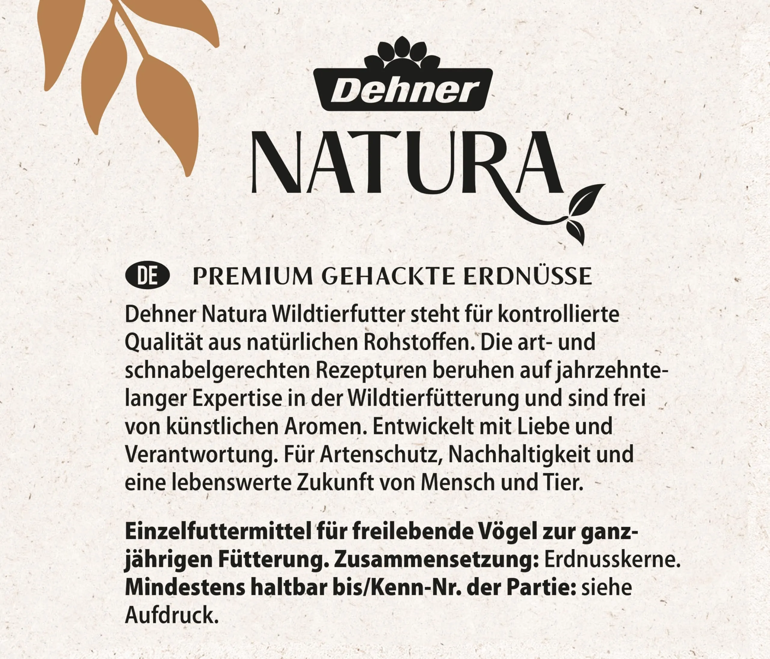 Dehner Natura Premium mangime per uccelli selvatici, arachidi tritate senza buccia, 1 kg - immagine 6