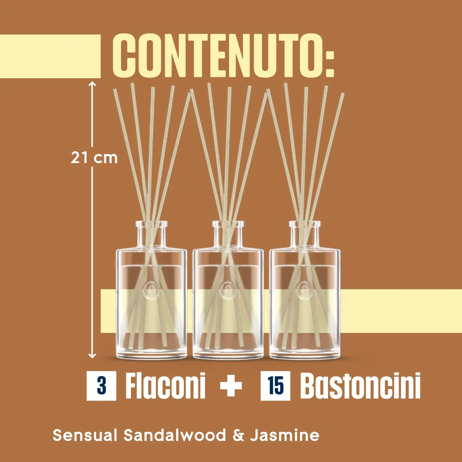 Glade Profumatore per Ambienti Bastoncini, Sandalwood & Jasmine, 3 x 50ml - immagine 10