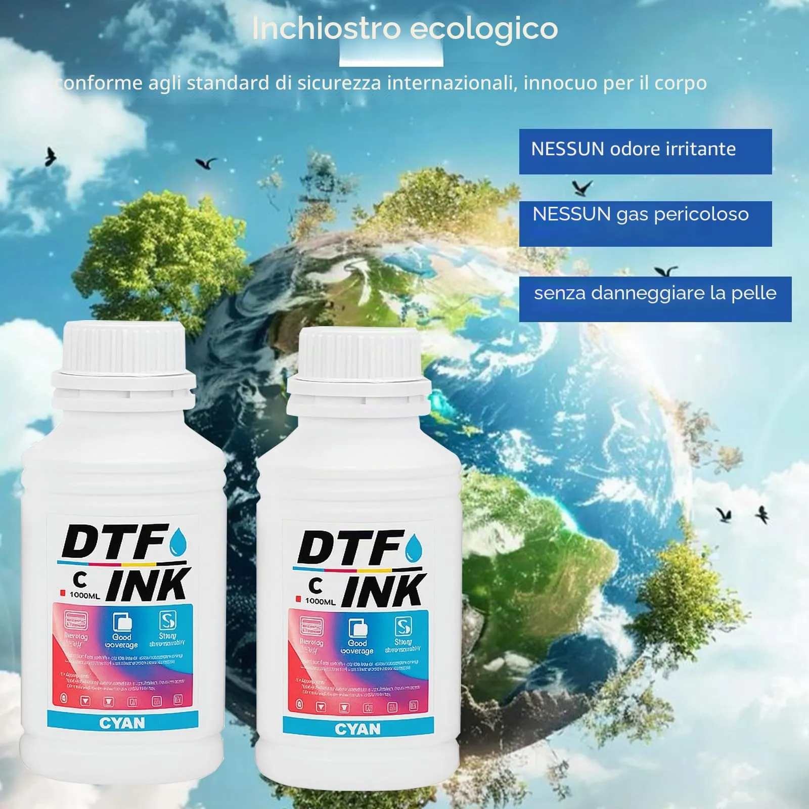 Creatorally Inchiostro DTF per Stampanti a Getto D'Inchiostro, Compatibile con i3200, DX5/DX7, 5113, i4720, XP600 (Bianco, 1000 ml) - immagine 2