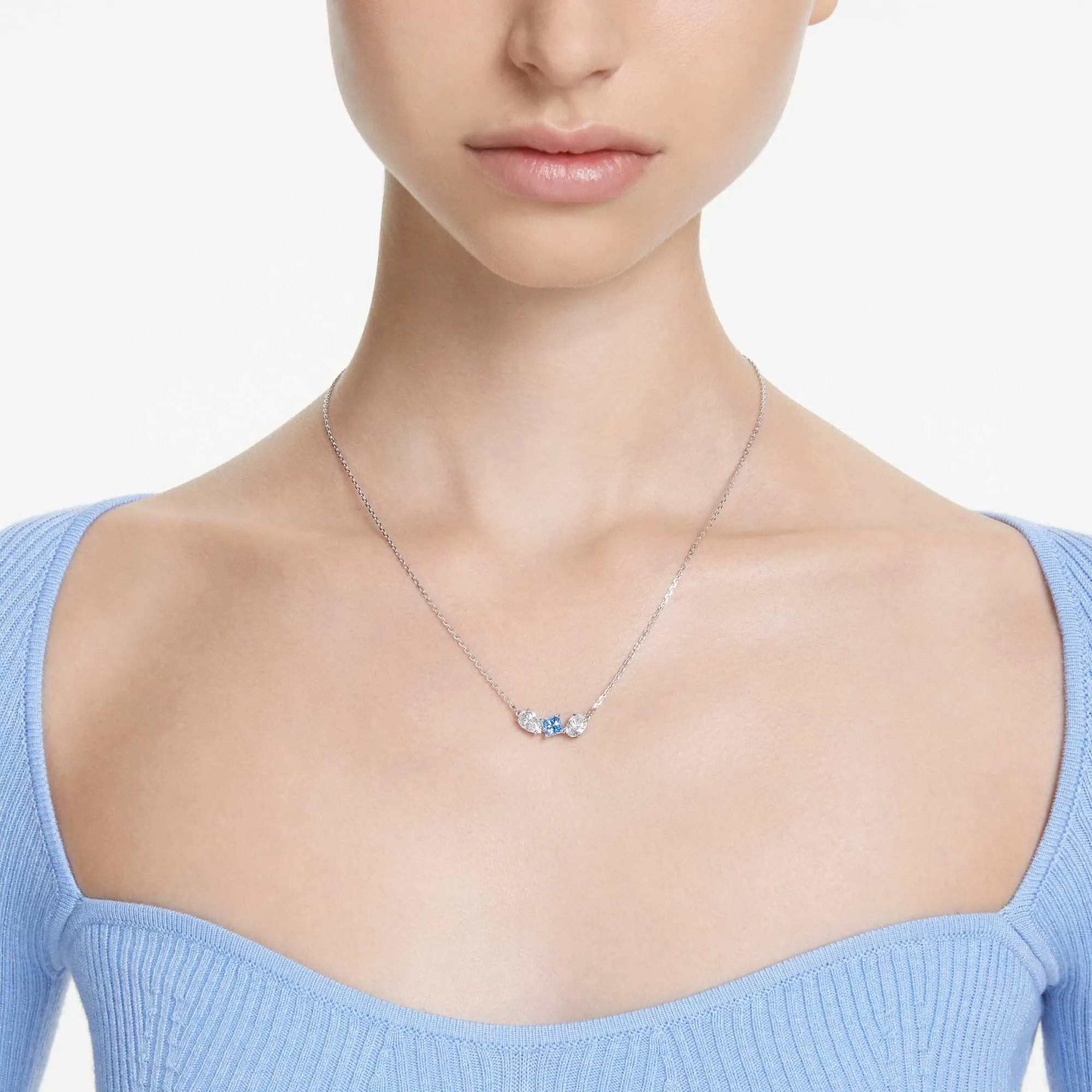 Swarovski Pendente Mesmera, Taglio Misto, Blu, Placcato Rodio - immagine 6