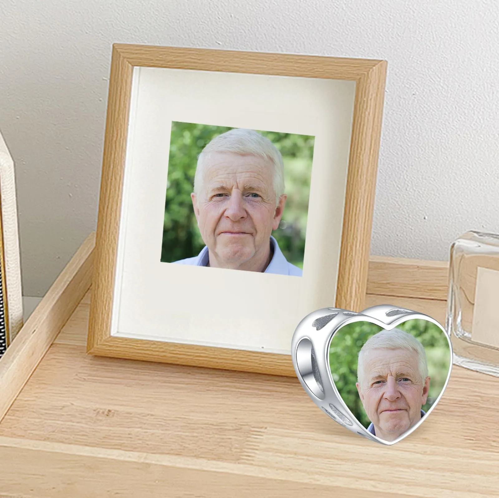 LaMenars Perline personalizzate con foto in argento 925 per braccialetti - immagine 3
