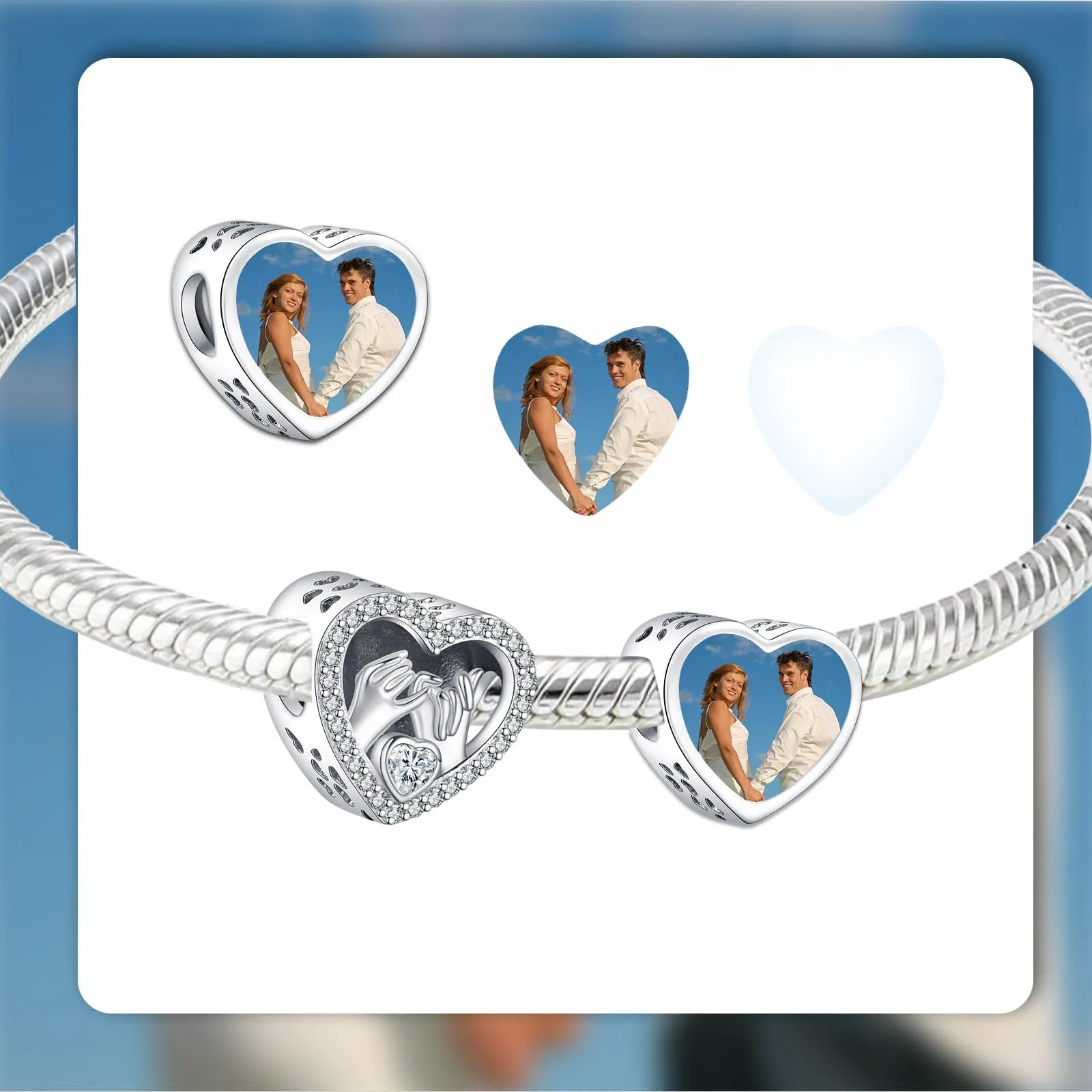 LaMenars 925 Argento Sterling Charm Personalizzato Fatto a Mano per Braccialetti e Collane - immagine 2