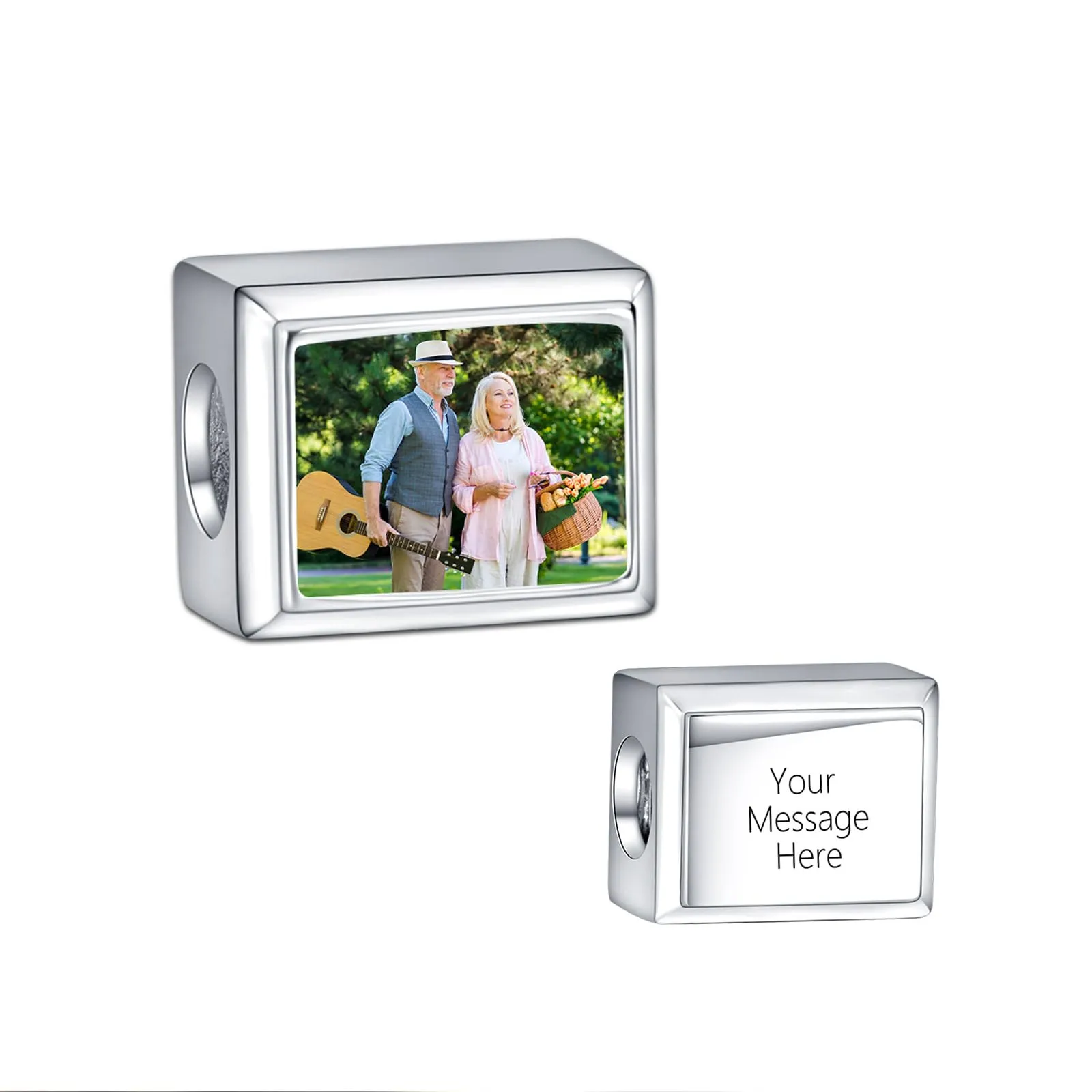 LaMenars Ciondolo Foto Personalizzato in Argento Sterling 925 per Braccialetti da Donna - immagine 1