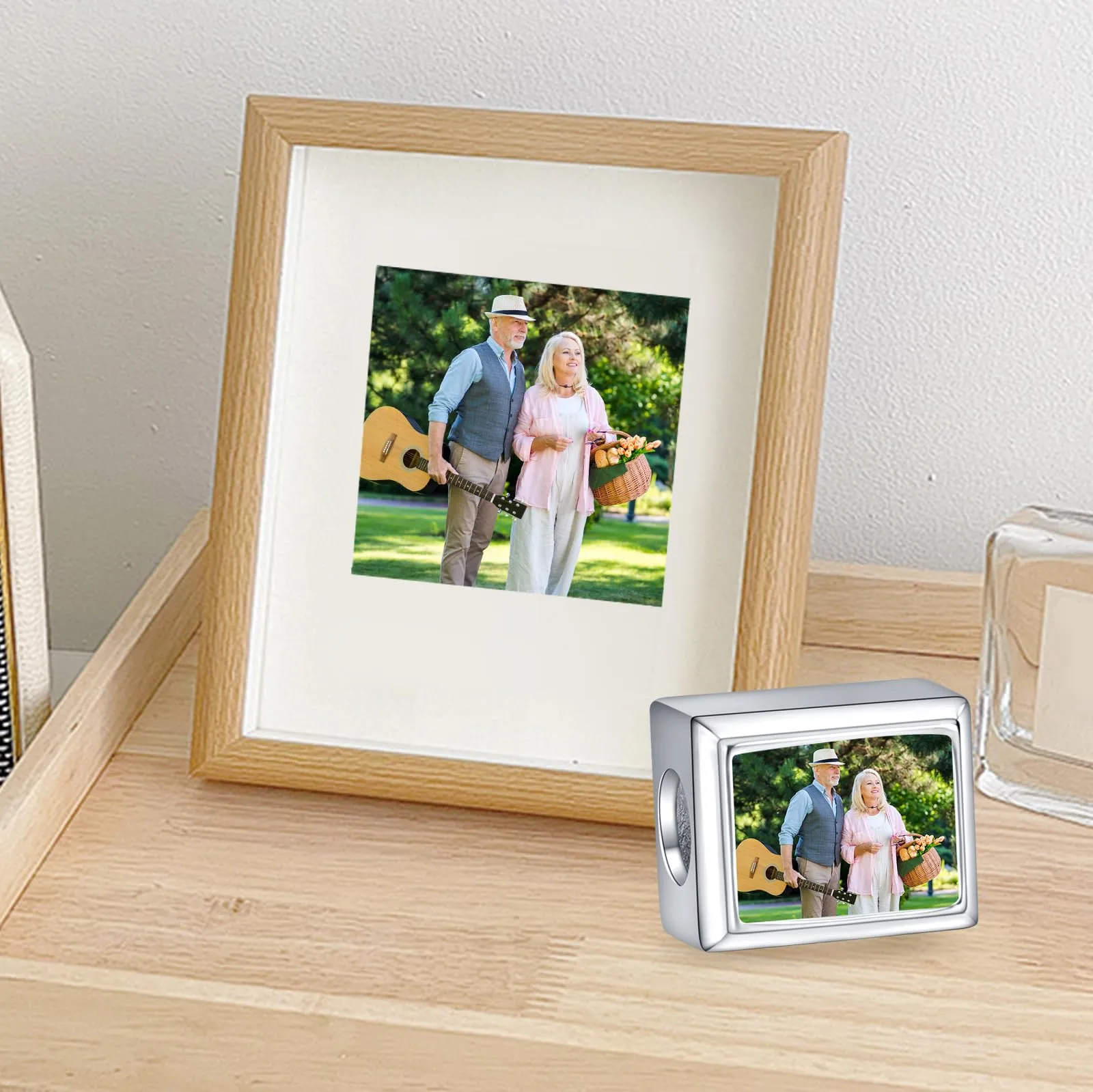 LaMenars Ciondolo Foto Personalizzato in Argento Sterling 925 per Braccialetti da Donna - immagine 3