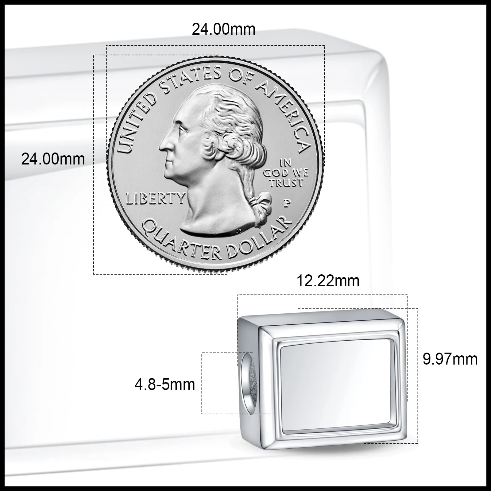 LaMenars Ciondolo Foto Personalizzato in Argento Sterling 925 per Braccialetti da Donna - immagine 5