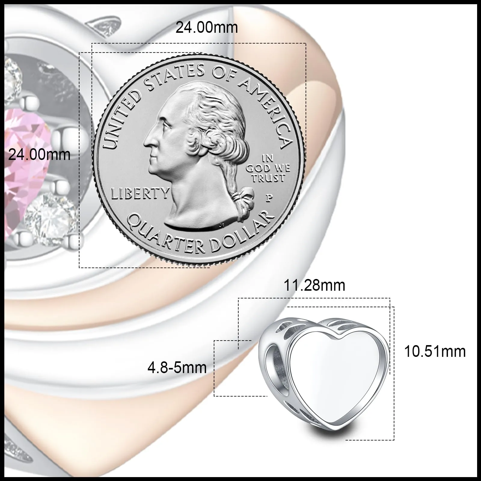 LaMenars Cuore Personalizzato in Argento Sterling 925 con Testo - immagine 5