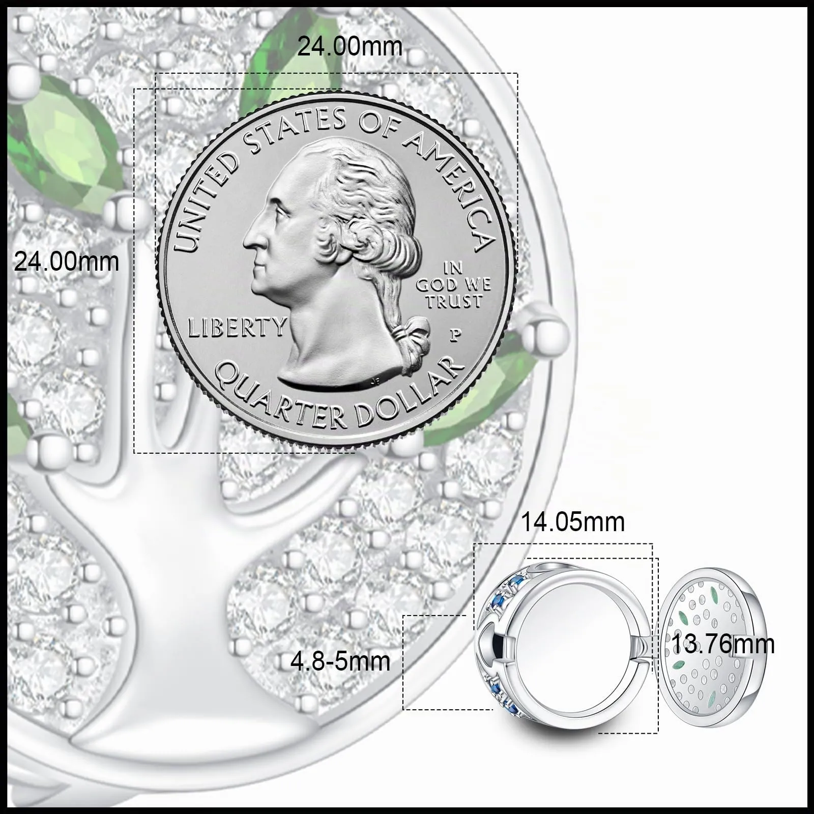 LaMenars Braccialetto di perle in argento sterling 925 personalizzato con foto e fascino - immagine 5
