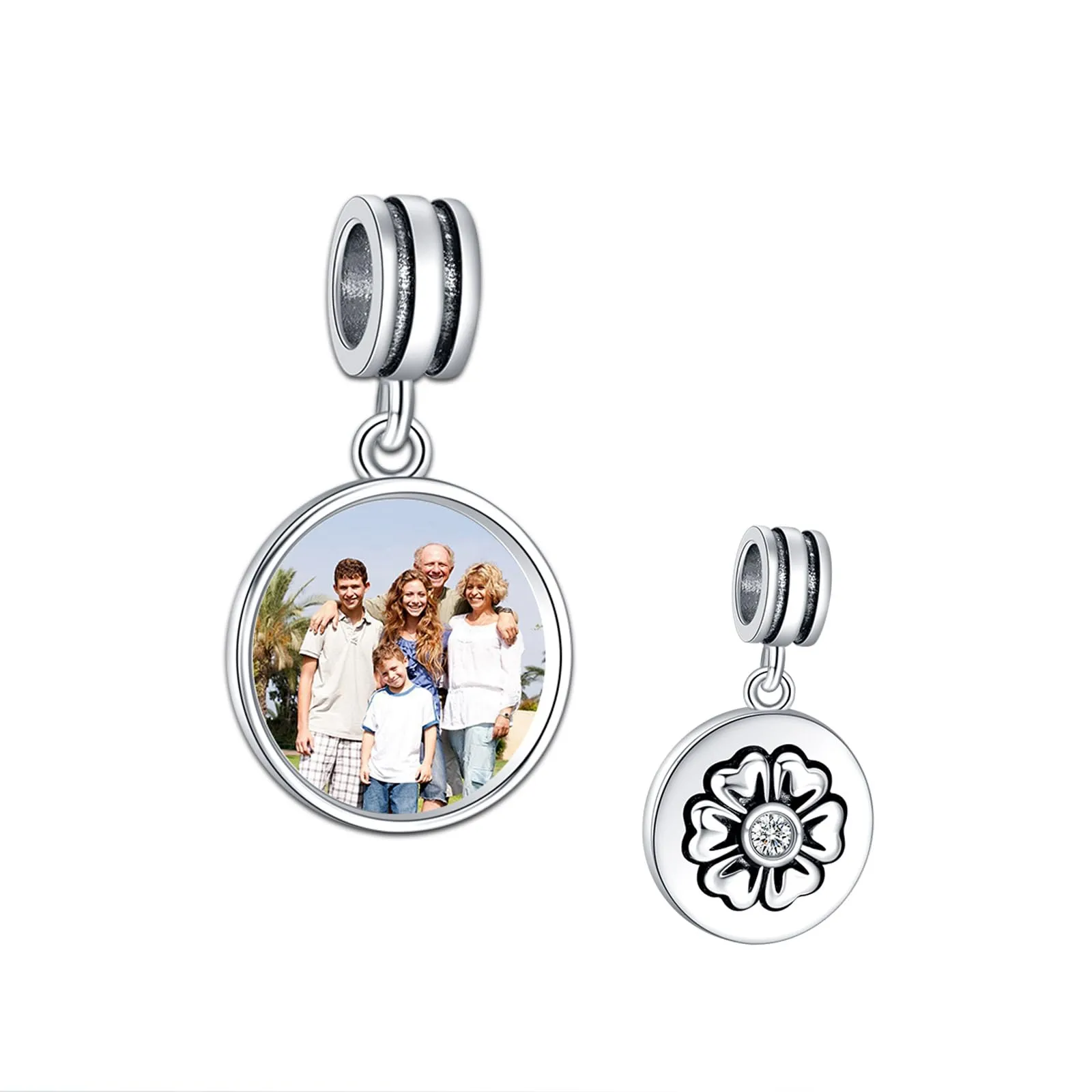 LaMenars Ciondolo Personalizzato Foto in Argento Sterling 925 per Braccialetto e Collana - immagine 1