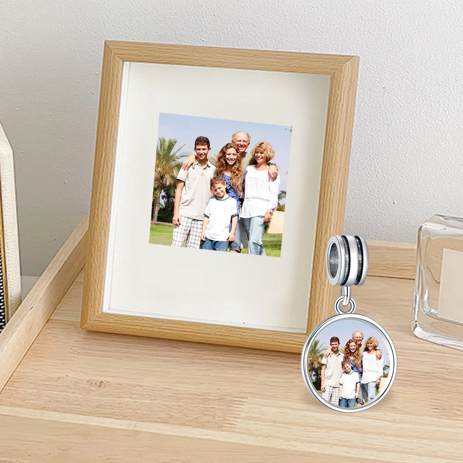 LaMenars Ciondolo Personalizzato Foto in Argento Sterling 925 per Braccialetto e Collana - immagine 3