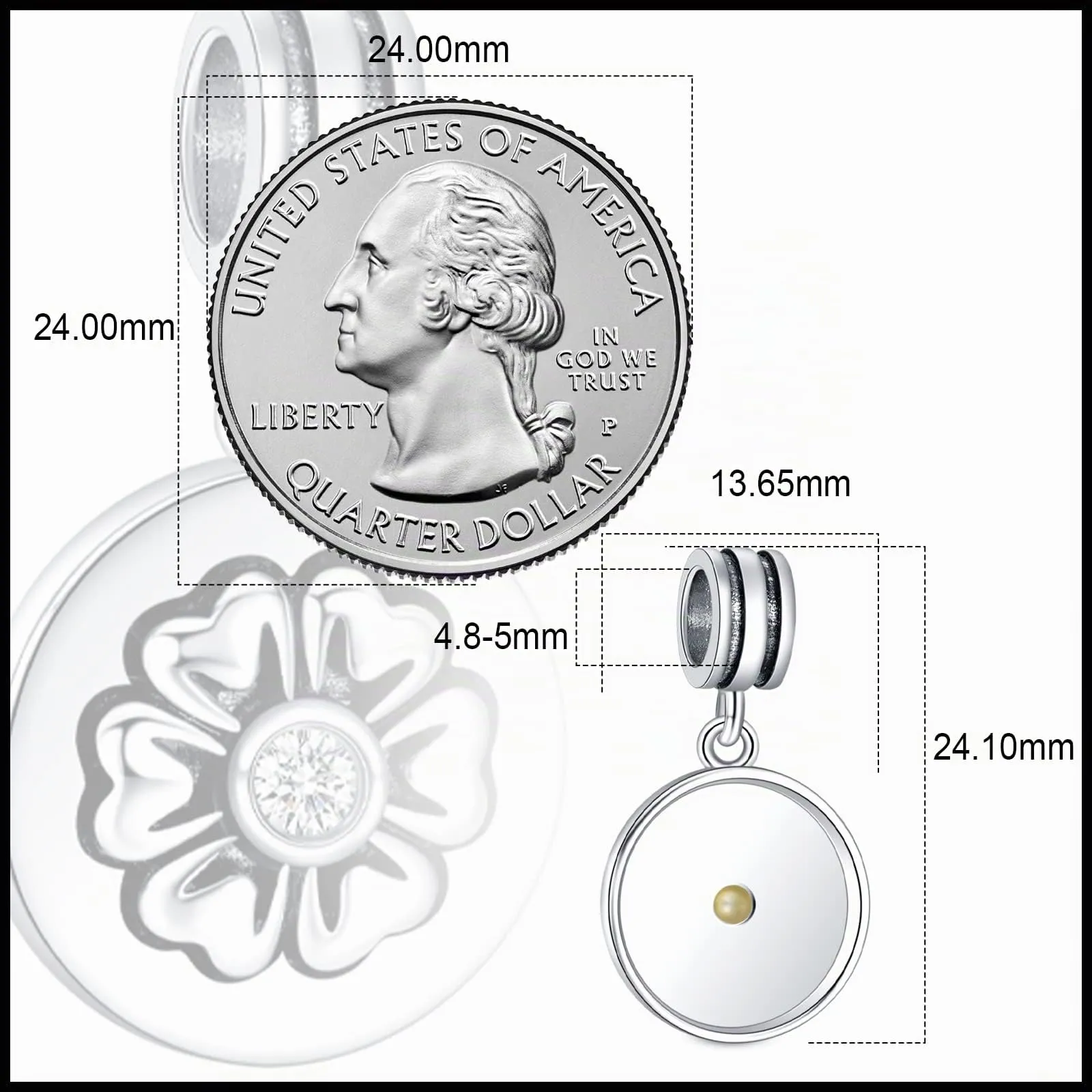 LaMenars Ciondolo Personalizzato Foto in Argento Sterling 925 per Braccialetto e Collana - immagine 5