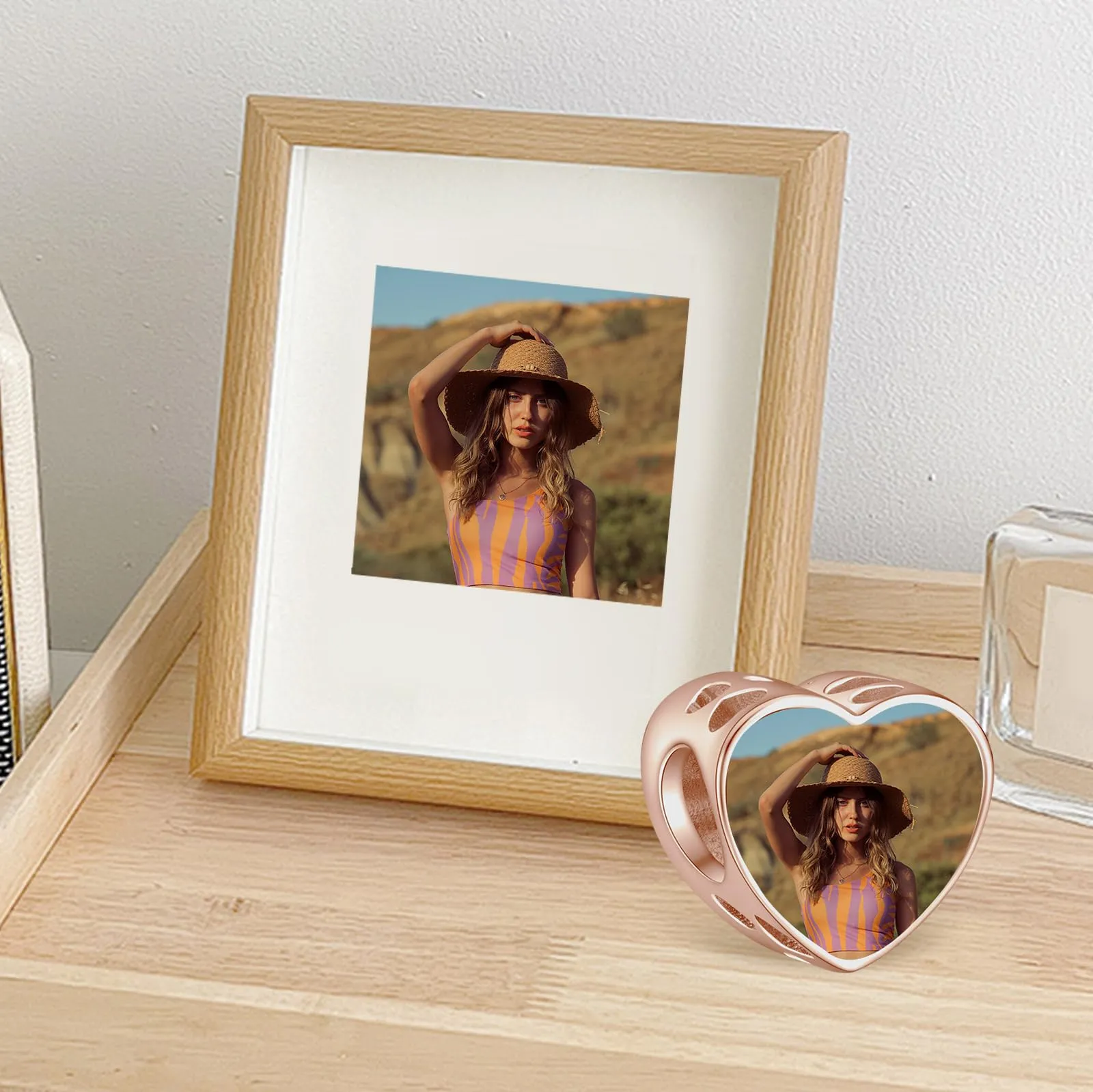 LaMenars Charm Personalizzato con Foto in Argento Sterling 925 e Oro Rosa per Braccialetto e Collana - immagine 3