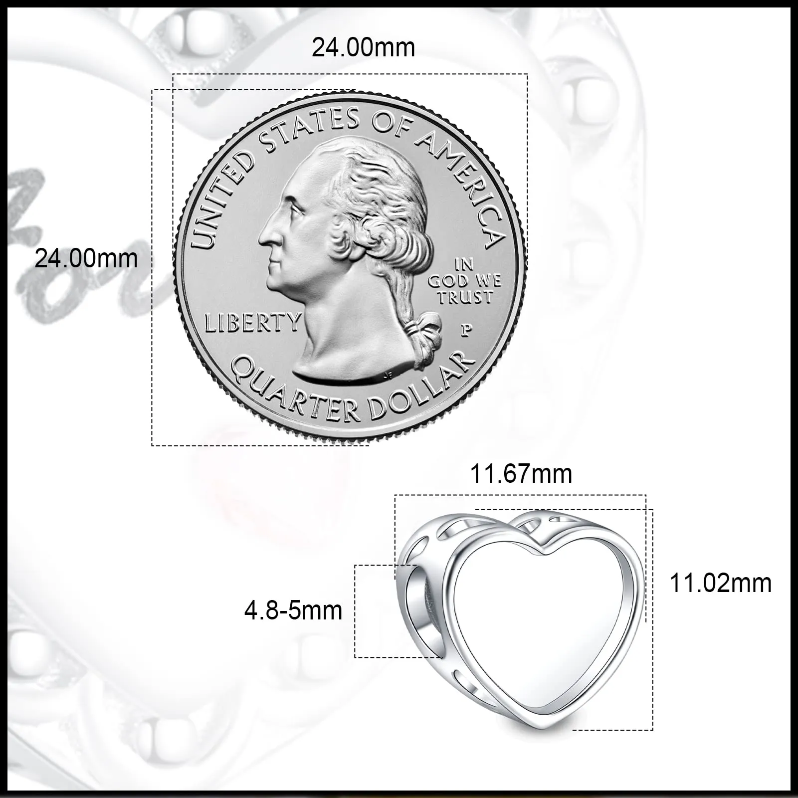 LaMenars Charm Personalizzato con Foto in Argento Sterling 925 e Oro Rosa per Braccialetto e Collana - immagine 5