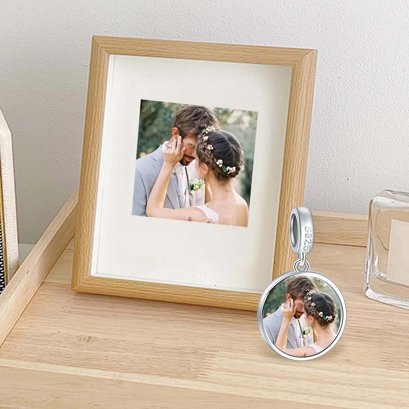 LaMenars Ciondolo dell'amore per sempre personalizzato con foto in argento 925 per donna - immagine 3