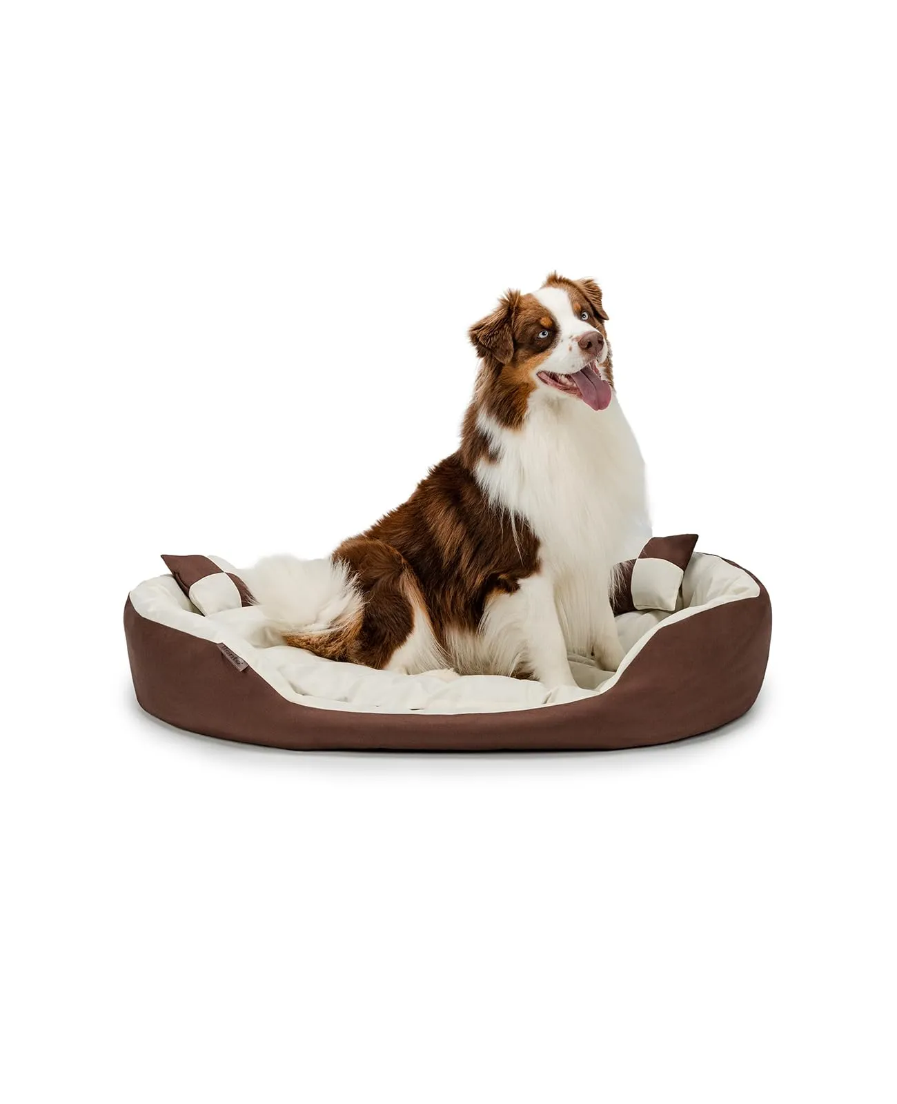 lionto Cuccia Cane 4-in-1 con Cuscino Reversibile, 110x80 cm, Marrone/Beige - immagine 1
