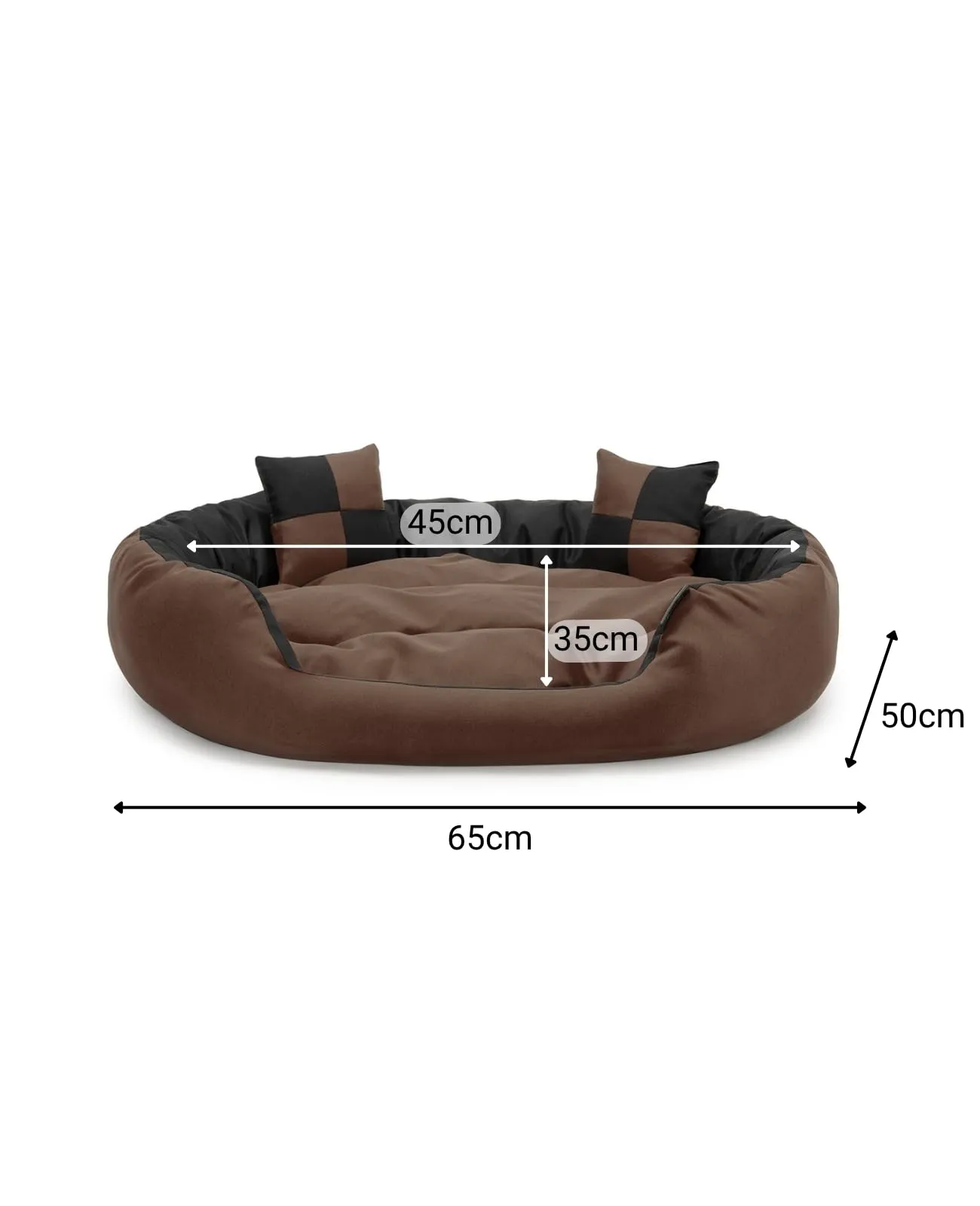 lionto Cuccia Cane 4-in-1 con Cuscino Reversibile, 65x50 cm, Nero - immagine 4