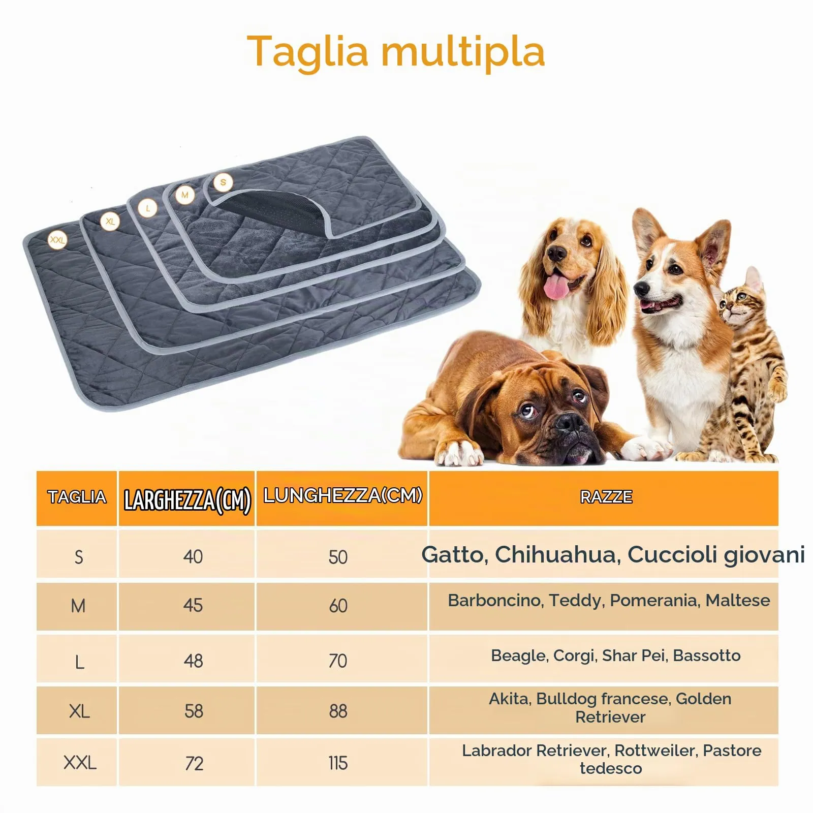 Nobleza Tappetino Autoriscaldante per Gatti e Cani, 70x48 cm, Lavabile - immagine 2