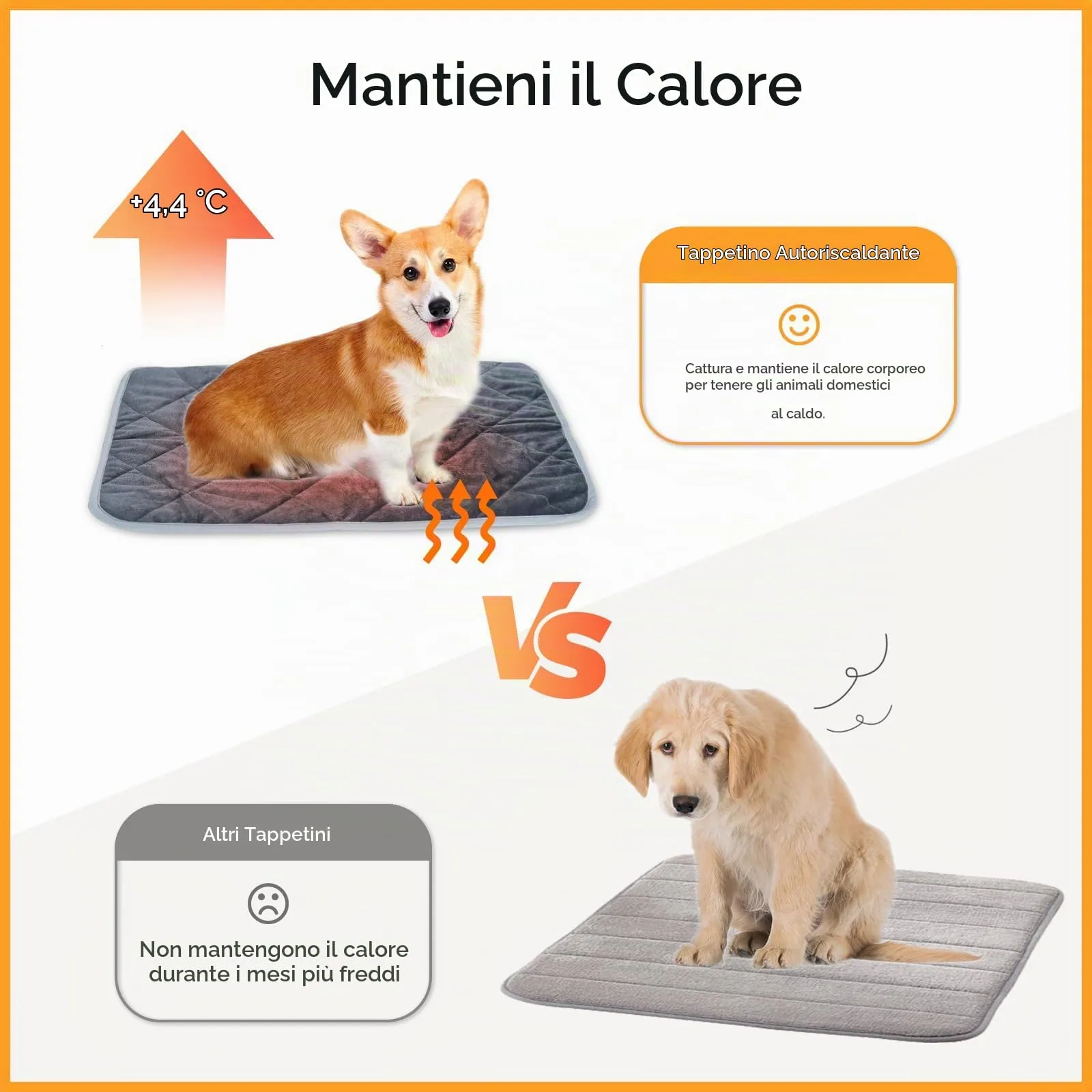 Nobleza Tappetino Autoriscaldante per Gatti e Cani, 70x48 cm, Lavabile - immagine 3