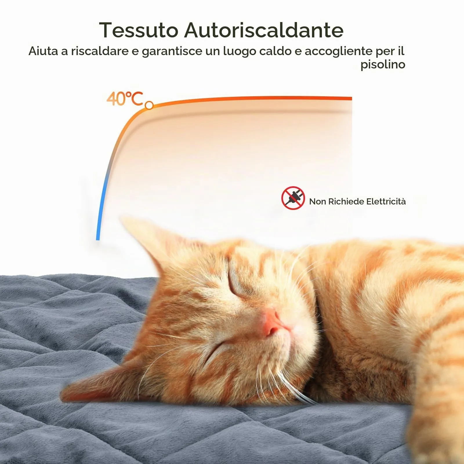 Nobleza Tappetino Autoriscaldante per Gatti e Cani, 70x48 cm, Lavabile - immagine 5