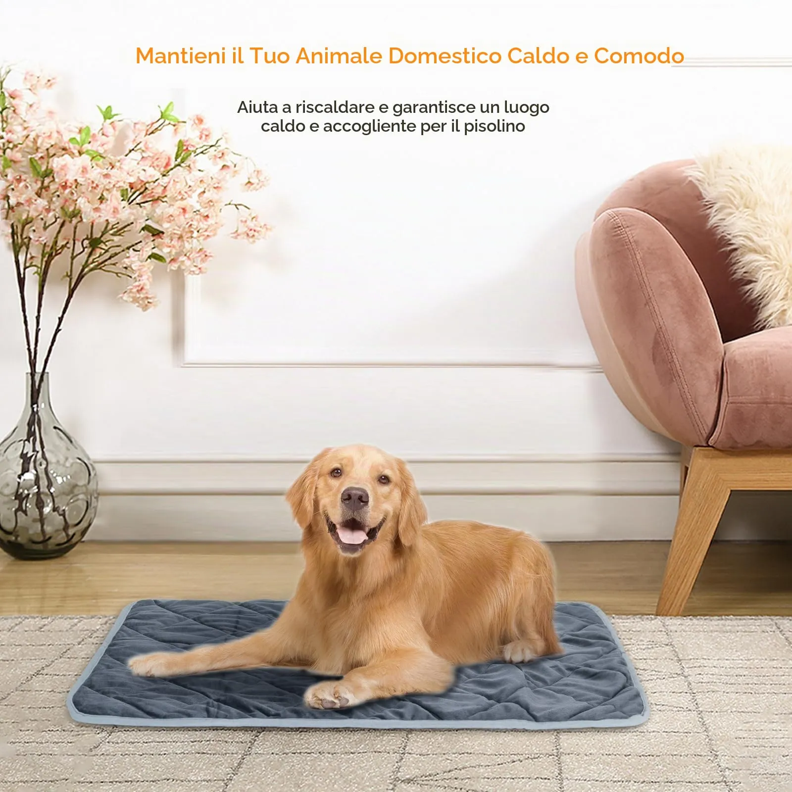 Nobleza Tappetino Autoriscaldante per Gatti e Cani, 70x48 cm, Lavabile - immagine 8
