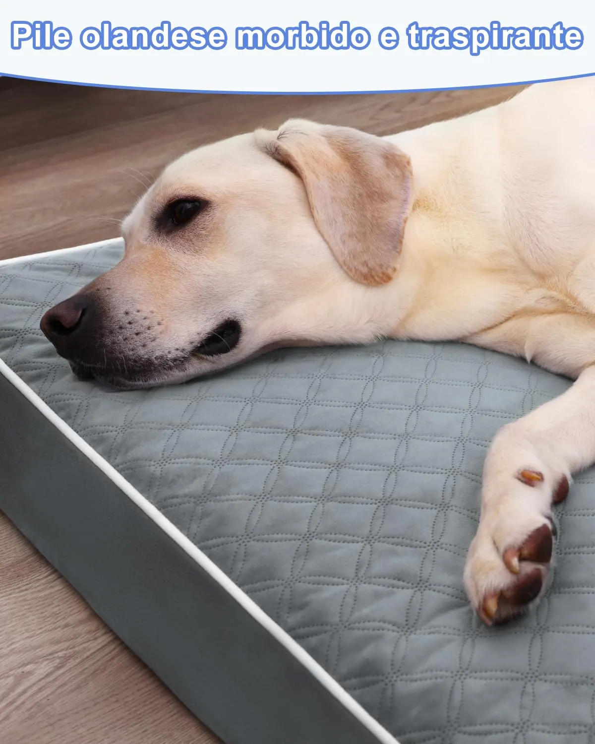 KSIIA Cuccia Cane Interno Ortopedica, Grigio Scuro, 104x68x8cm - immagine 6
