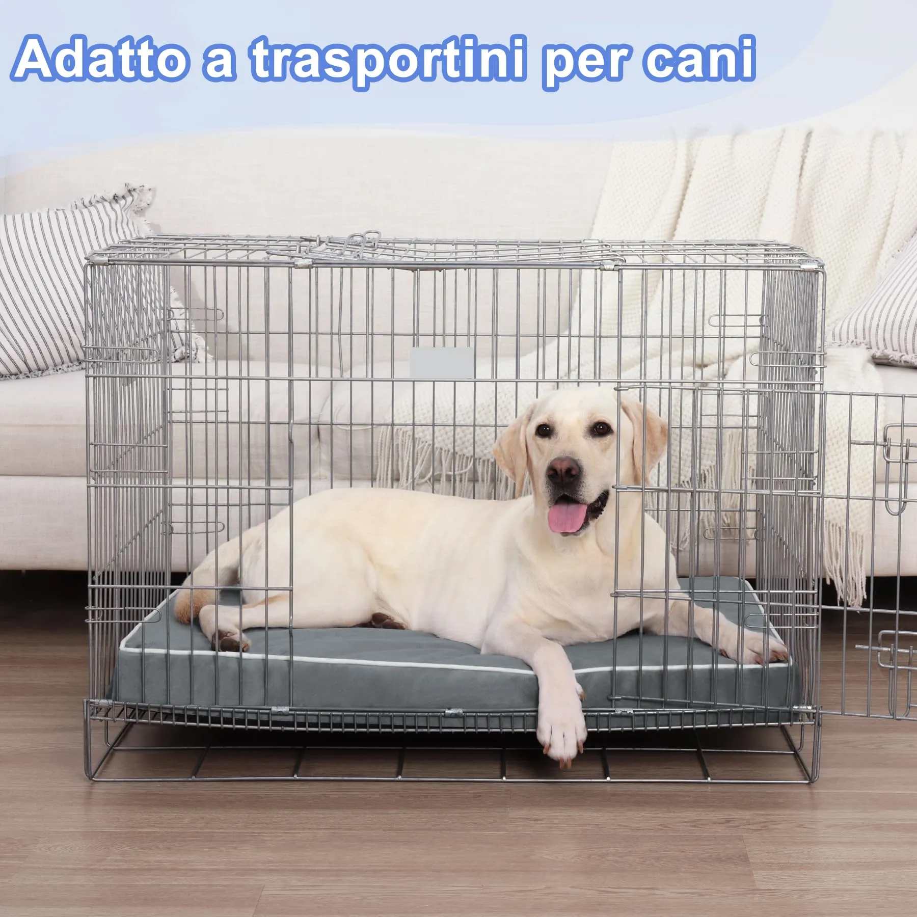 KSIIA Cuccia Cane Interno Ortopedica, Grigio Scuro, 104x68x8cm - immagine 9